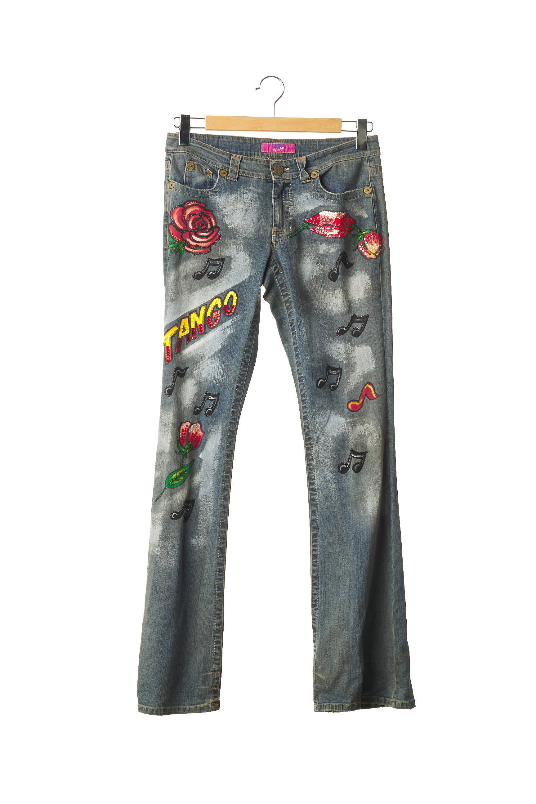 Bootcut džinsai denimo pasirinkimas maža dydžio mėlyna ANGELO MARANI moteris