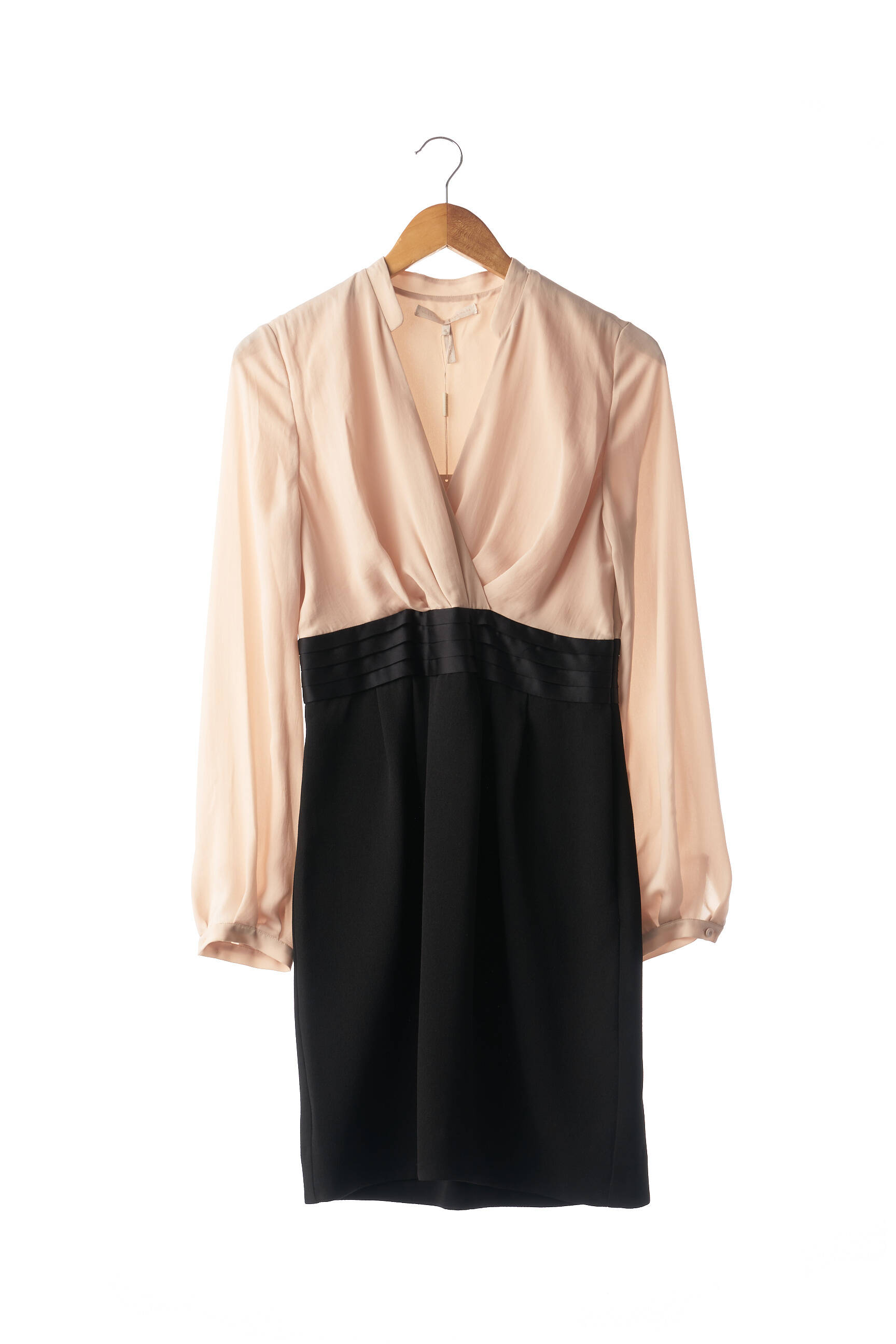 Pusilgių suknelė krepos audinys ilgos rankovės juodas HALSTON HERITAGE moteris