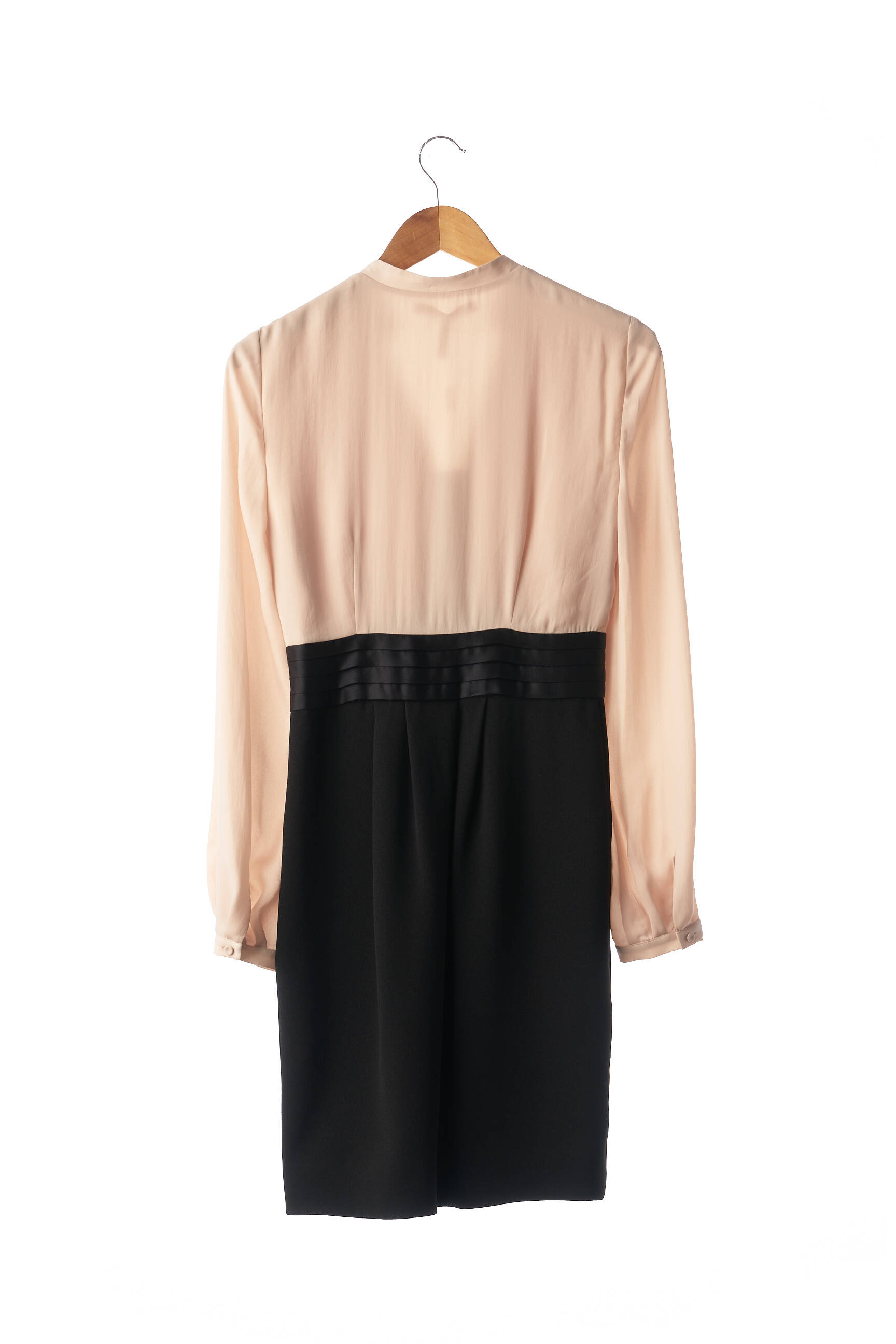 Pusilgių suknelė krepos audinys ilgos rankovės juodas HALSTON HERITAGE moteris