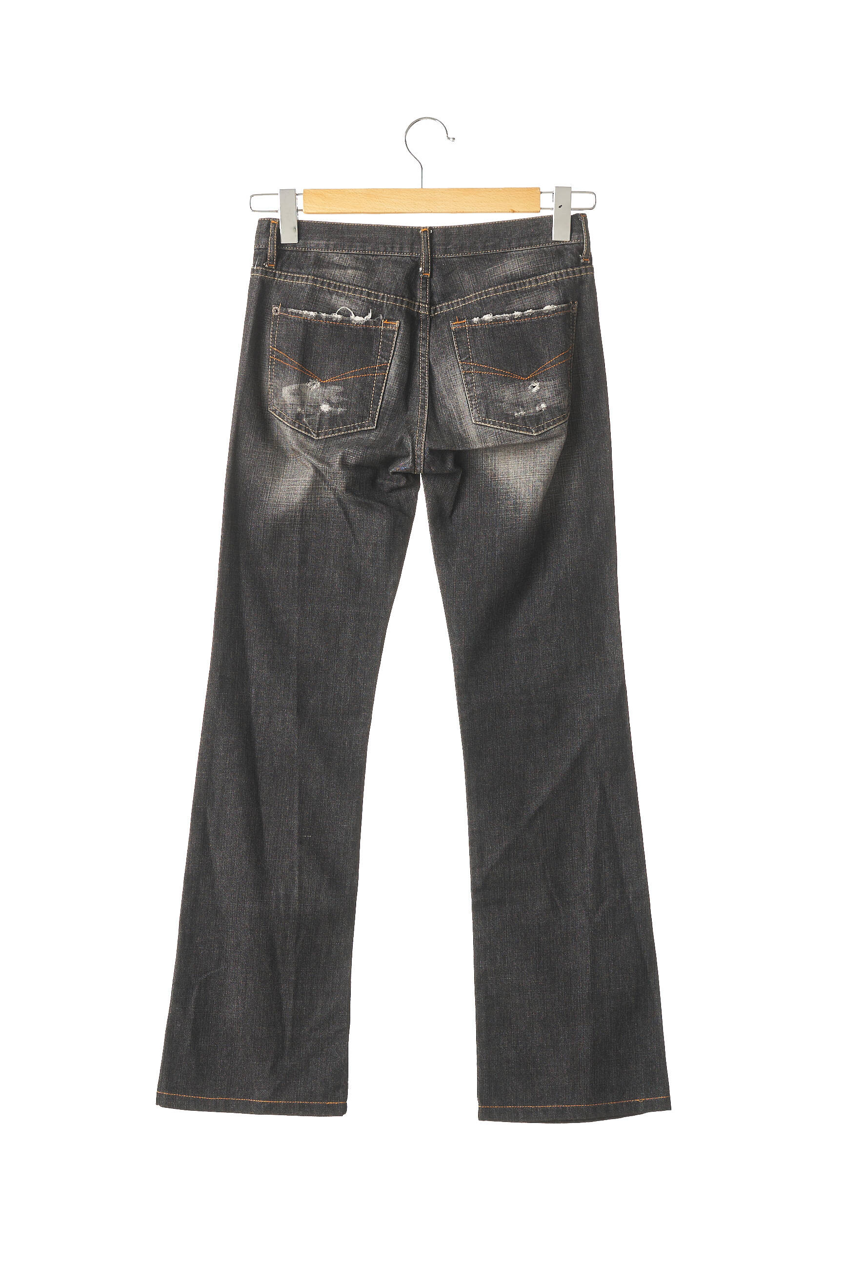 Tiesios kirpimo džinsai nusidėvėjęs ir išblukęs efektas normala dydis juodas USED JEANS moteris