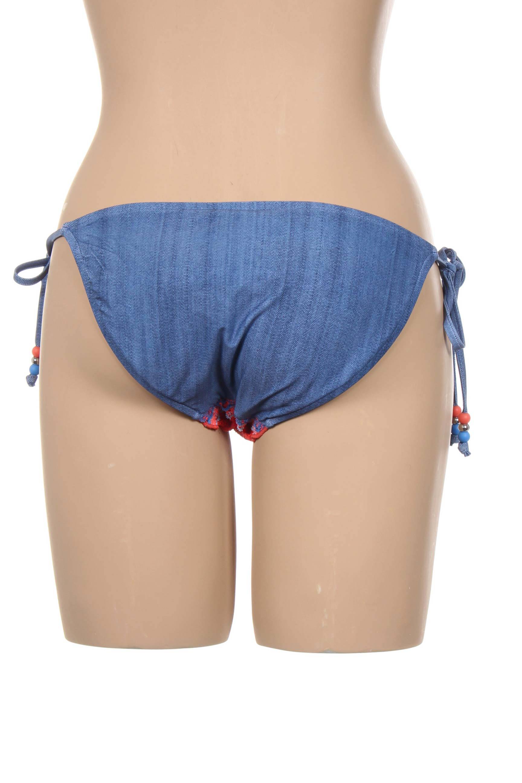 Maudymosi kelnaitės užsegimas su raišteliais bikini mėlyna SEAFOLLY moteris