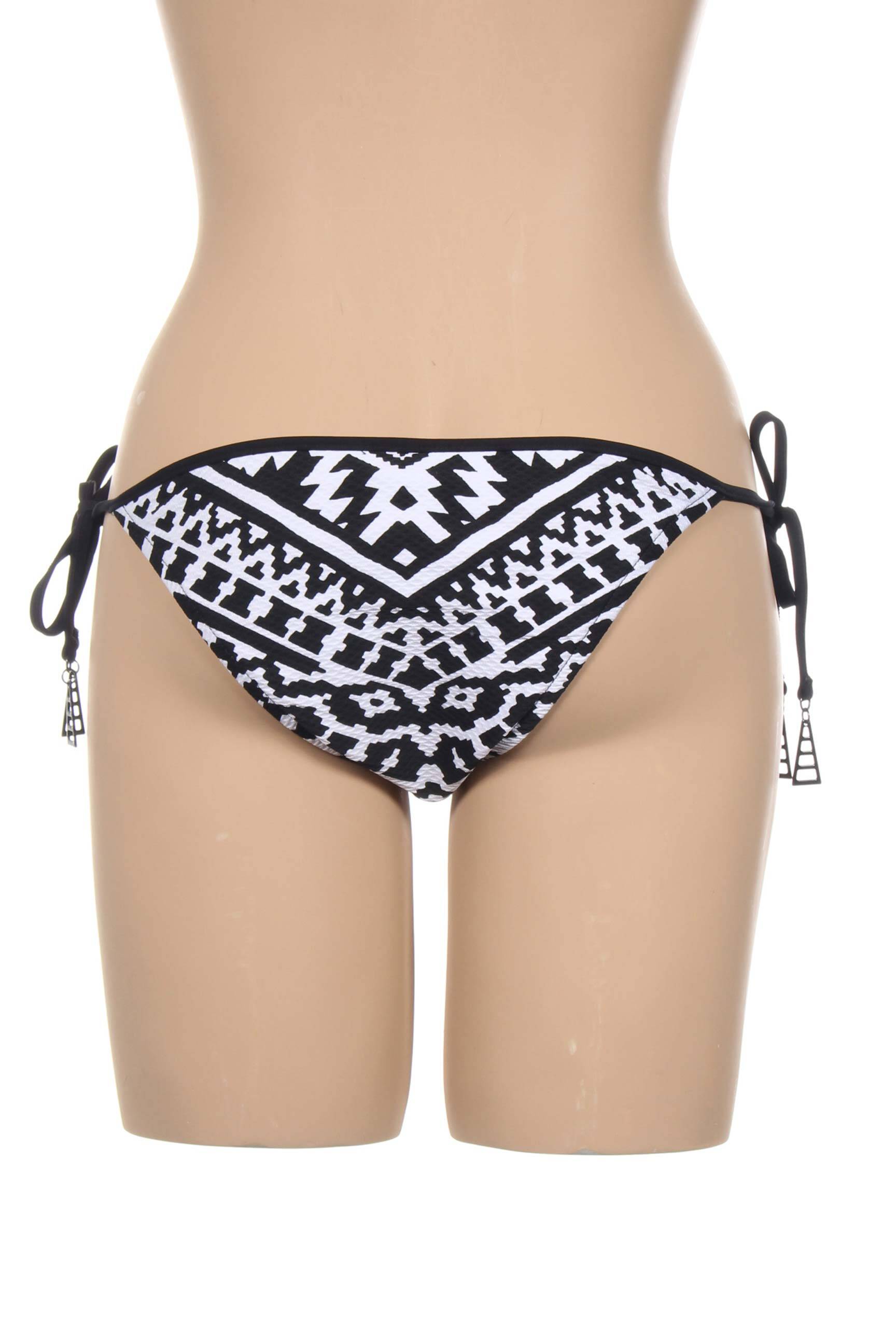 Maudymosi kelnaitės užsegimas su raišteliais juodas SEAFOLLY moteris