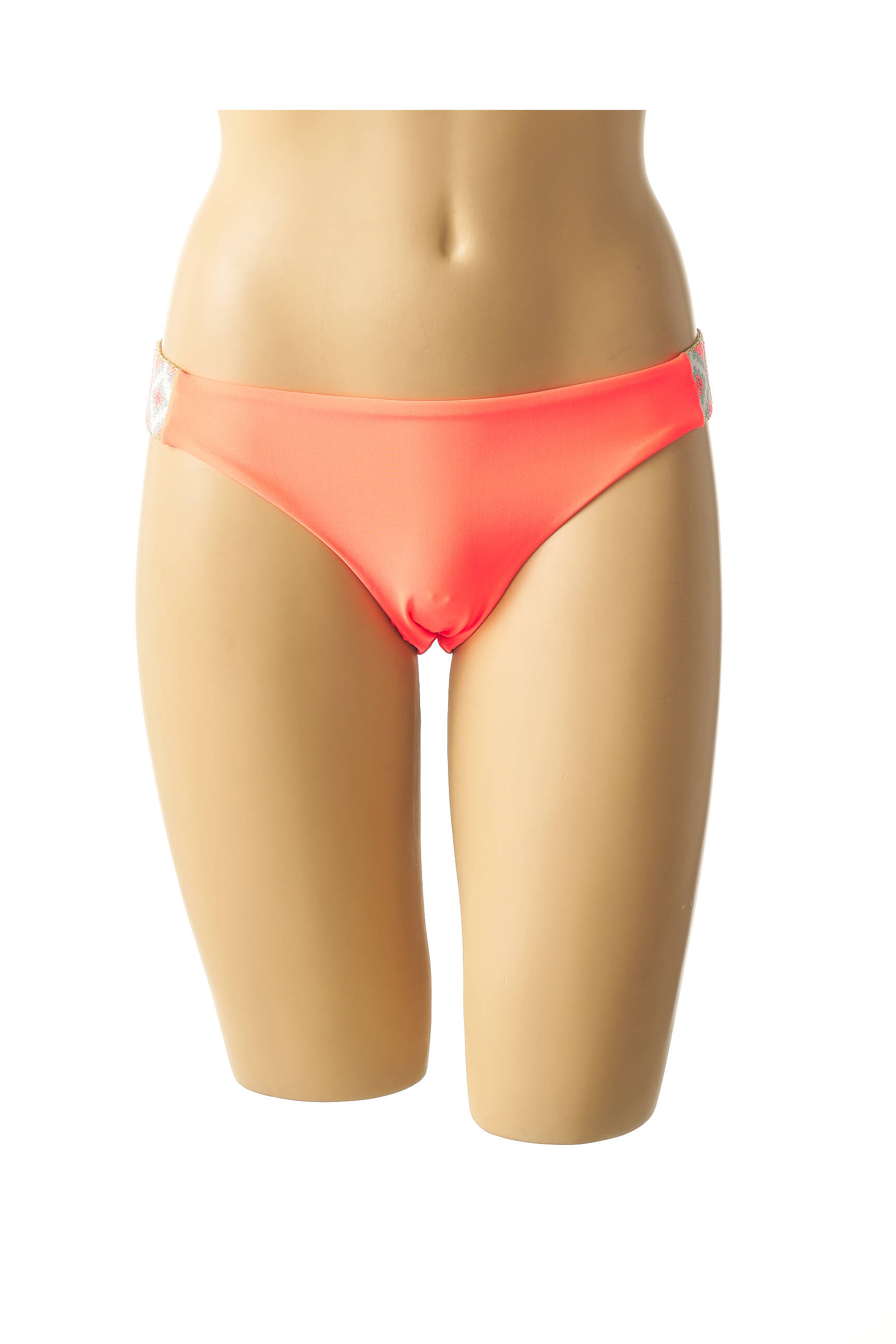 Maudymosi kelnaitės satino efektas kelnaitės oranžinė MON PETIT BIKINI moteris