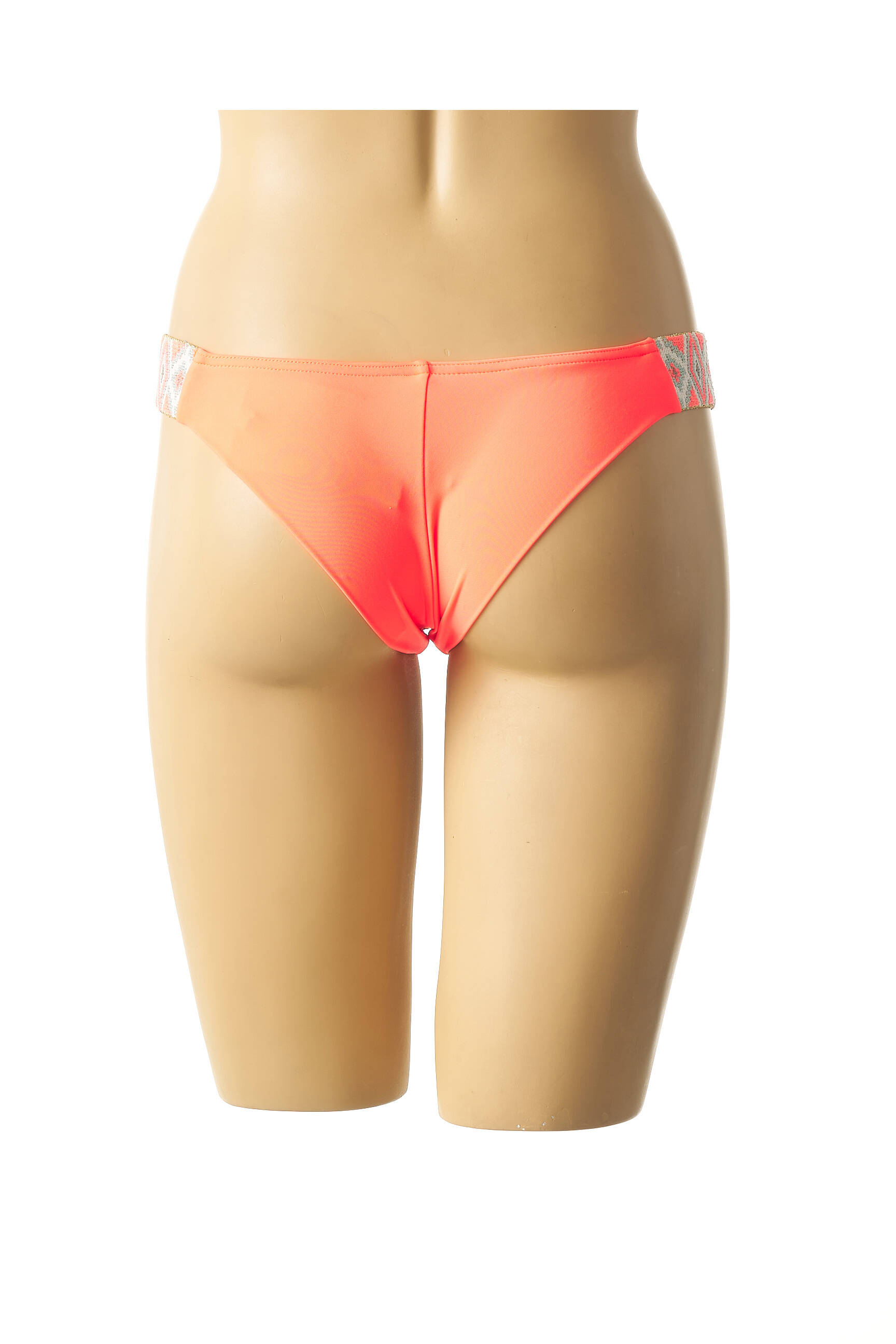 Maudymosi kelnaitės satino efektas kelnaitės oranžinė MON PETIT BIKINI moteris