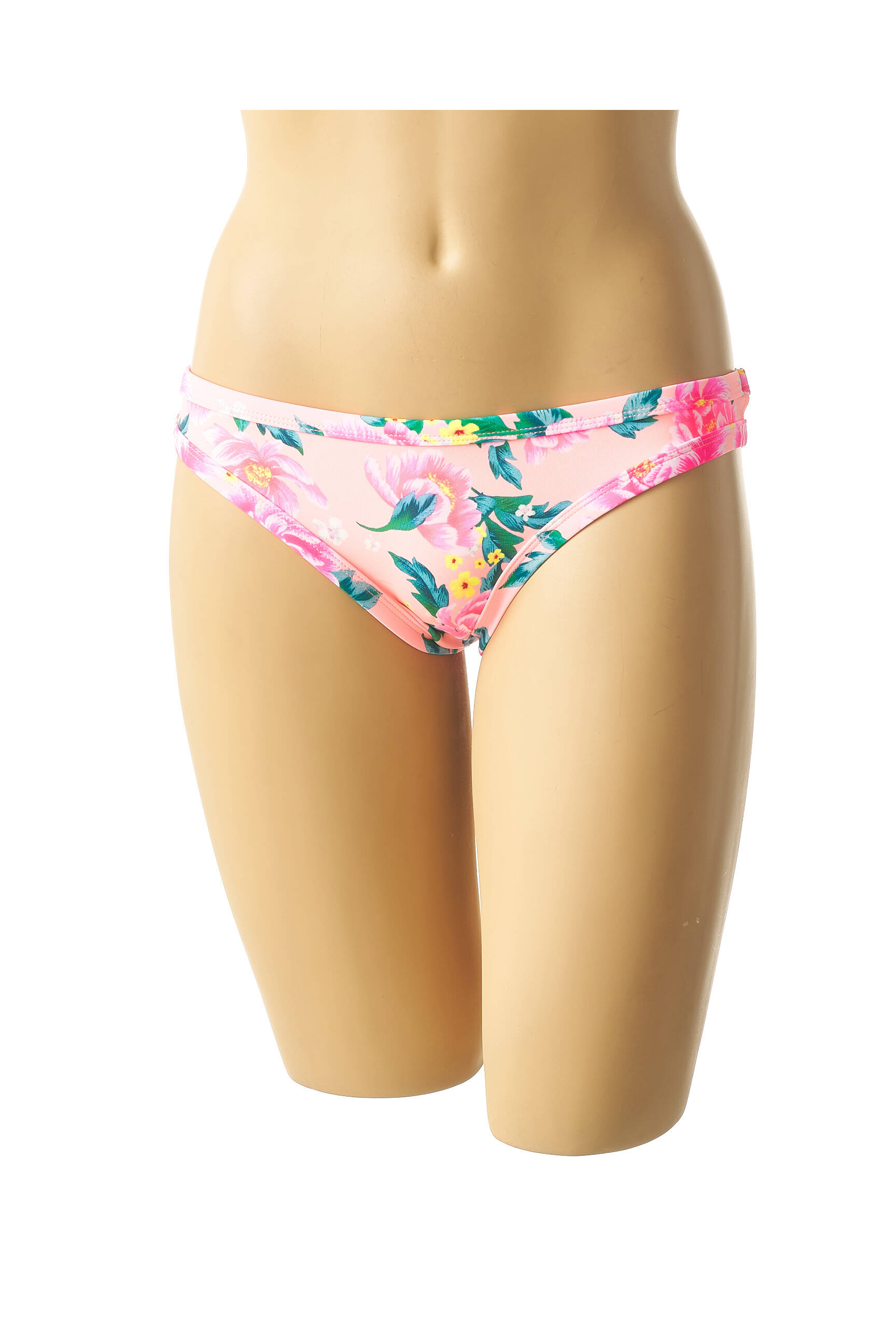 Maudymosi kelnaitės gėlių raštas kelnaitės rožinė MON PETIT BIKINI moteris
