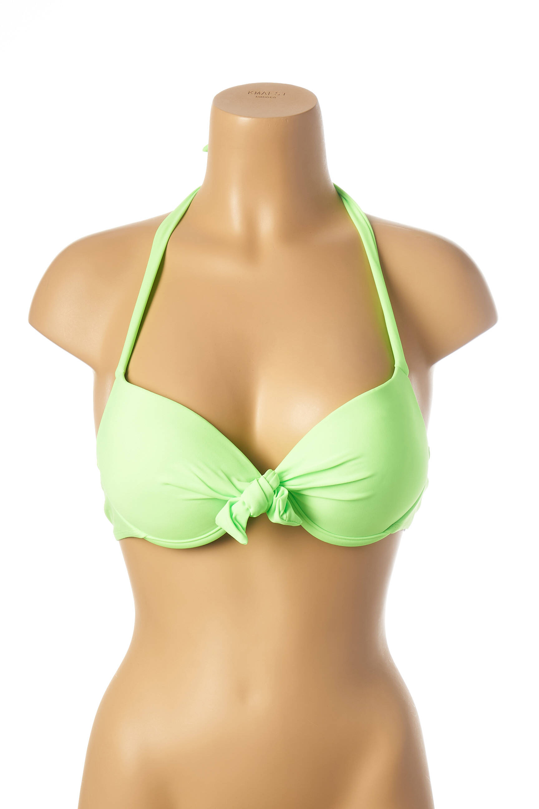 Maudymosi viršūnė užsegimas su raišteliais push-up liemenėlė su aukštu palaikymu žalias MON PETIT BIKINI moteris