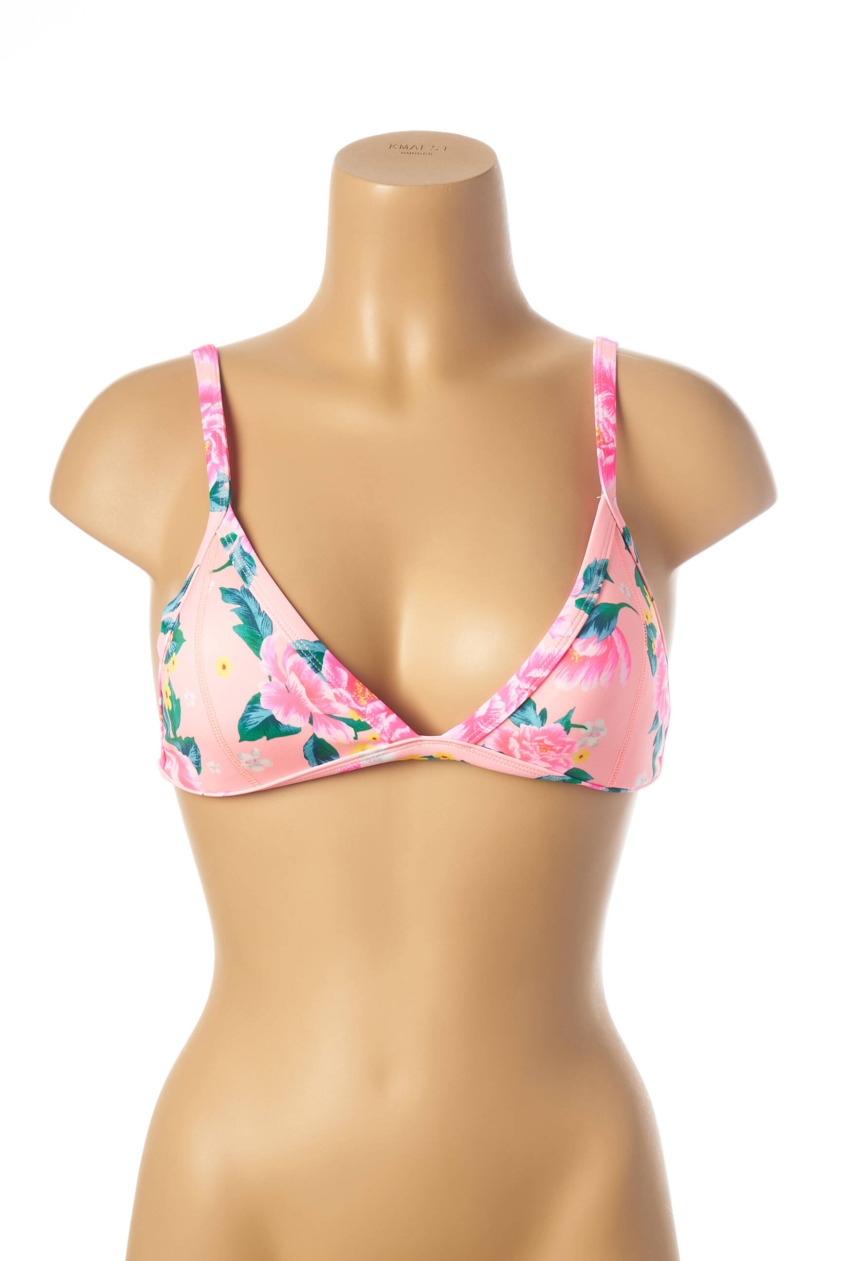 Maudymosi viršūnė tamprumas aukšti trikampiai rožinė MON PETIT BIKINI moteris