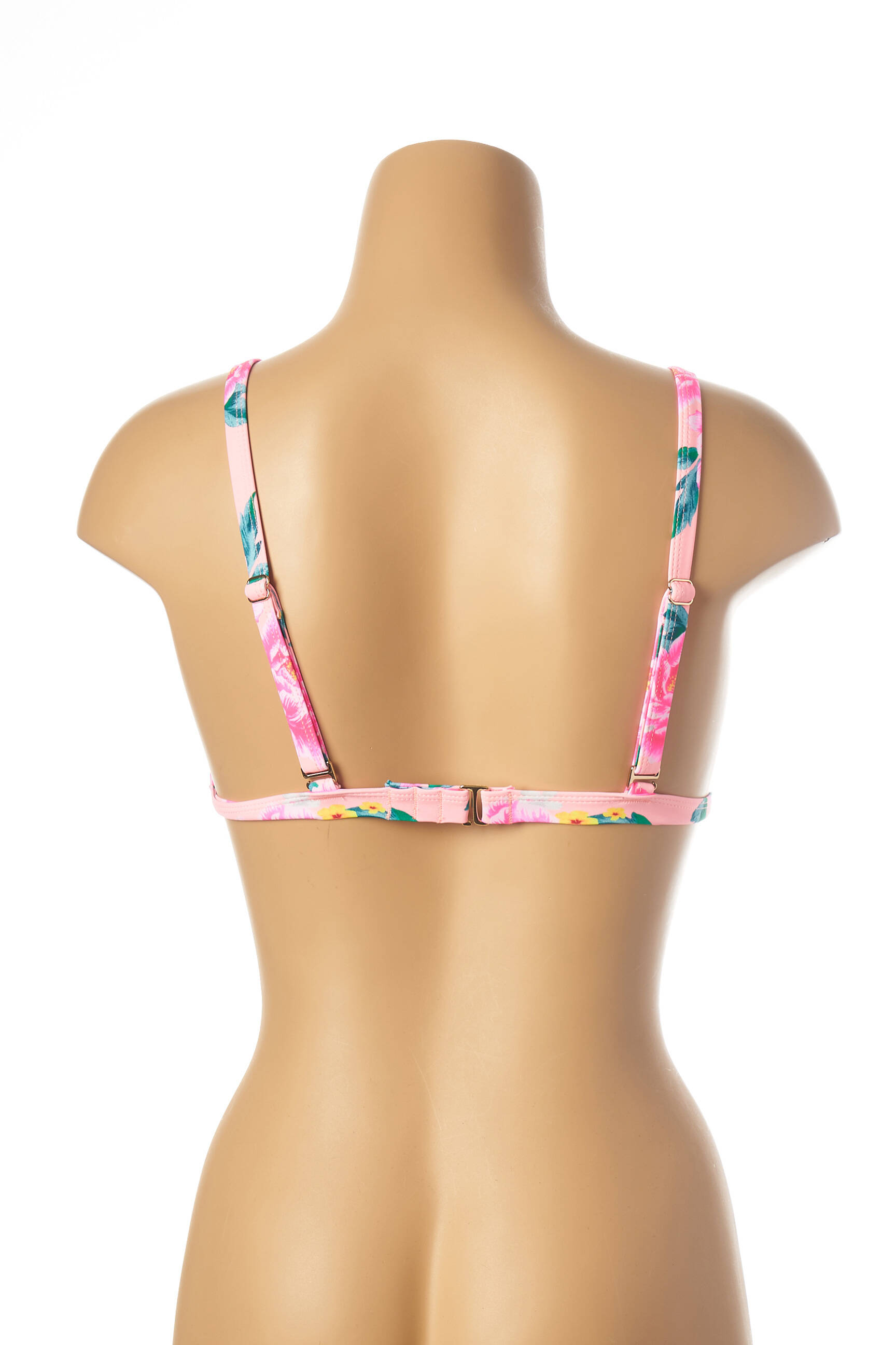 Maudymosi viršūnė tamprumas aukšti trikampiai rožinė MON PETIT BIKINI moteris