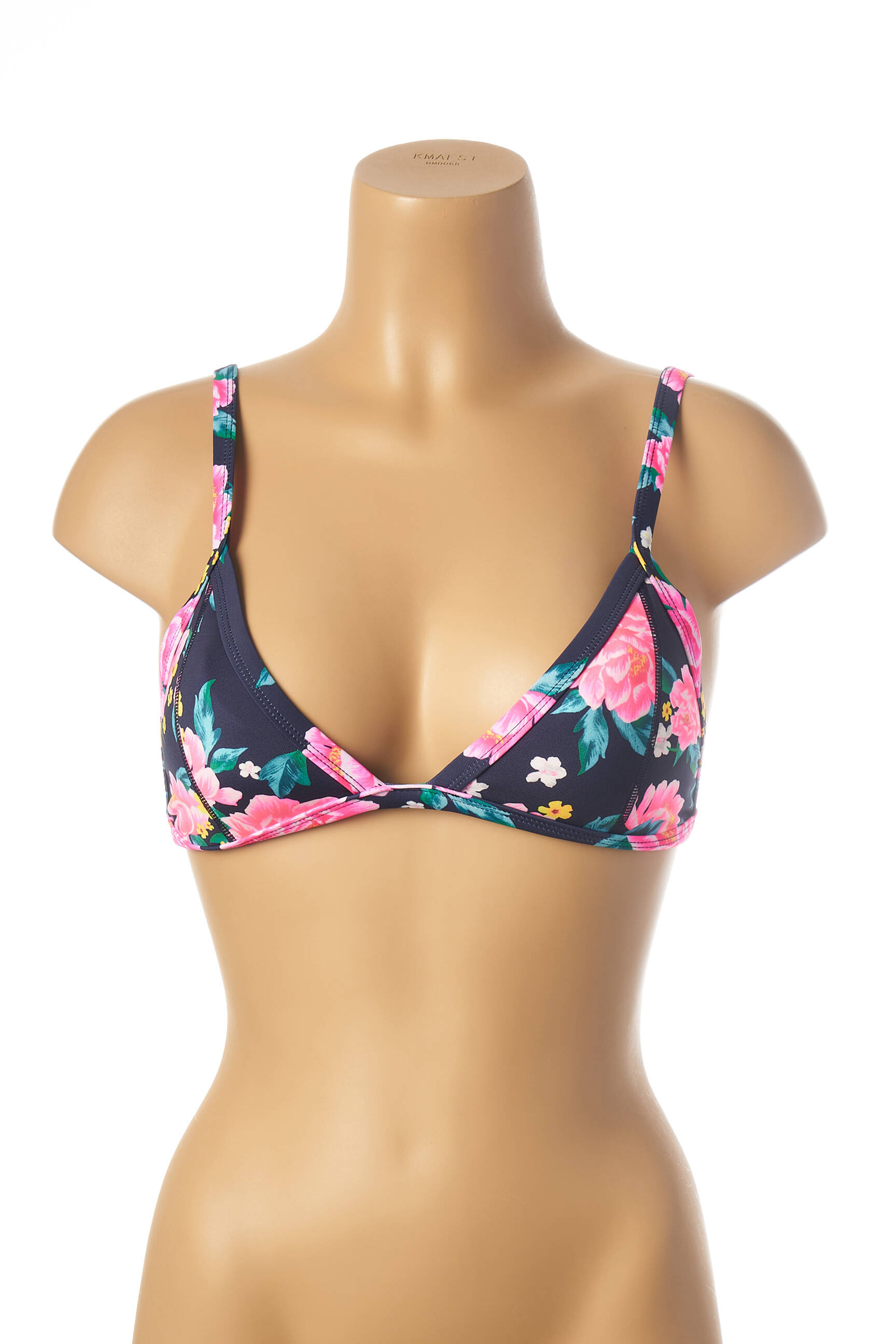 Maudymosi viršūnė tamprumas aukšti trikampiai mėlyna MON PETIT BIKINI moteris