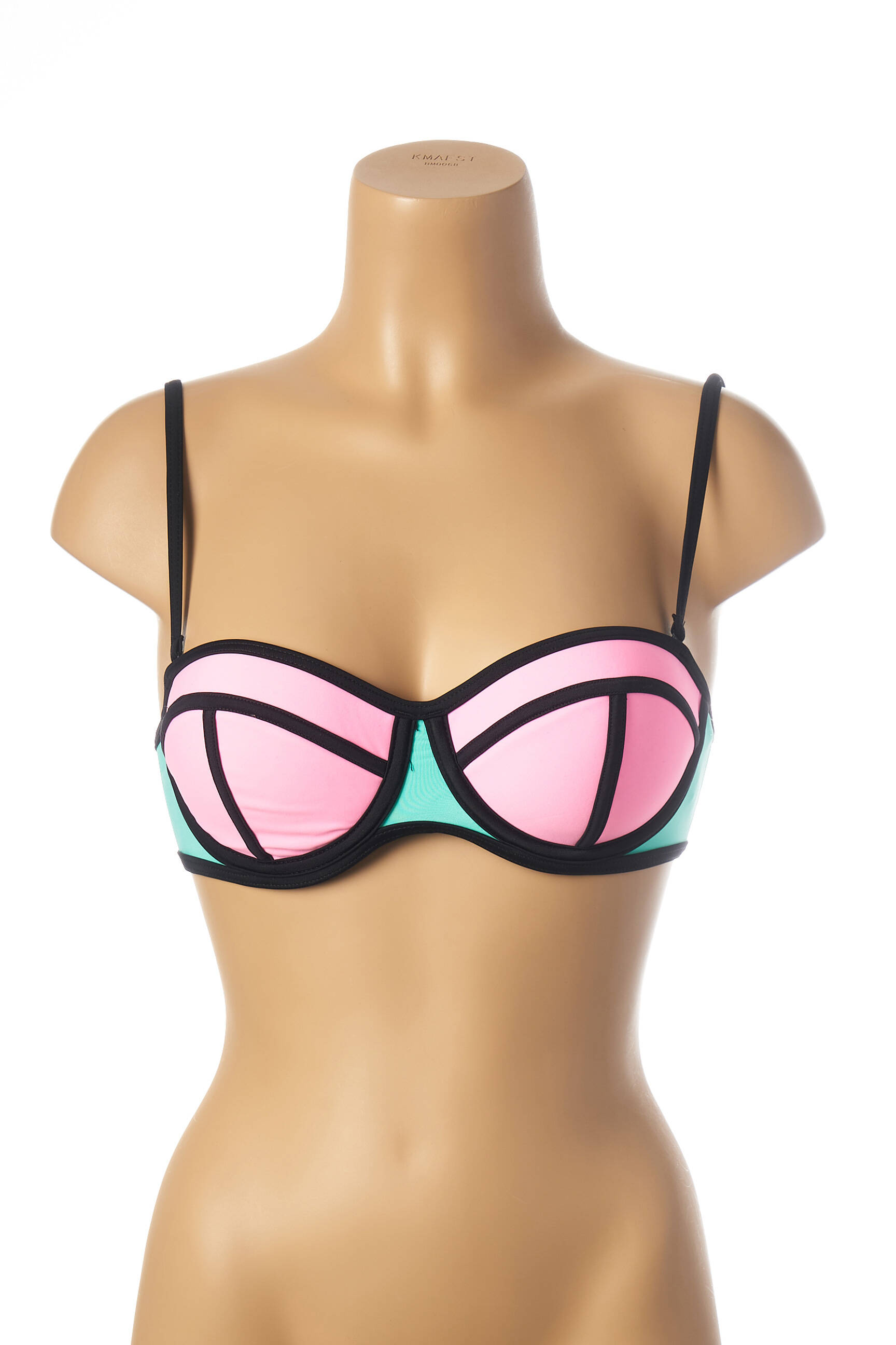 Maudymosi viršūnė tamprumas push-up liemenėlė su aukštu palaikymu žalias MON PETIT BIKINI moteris