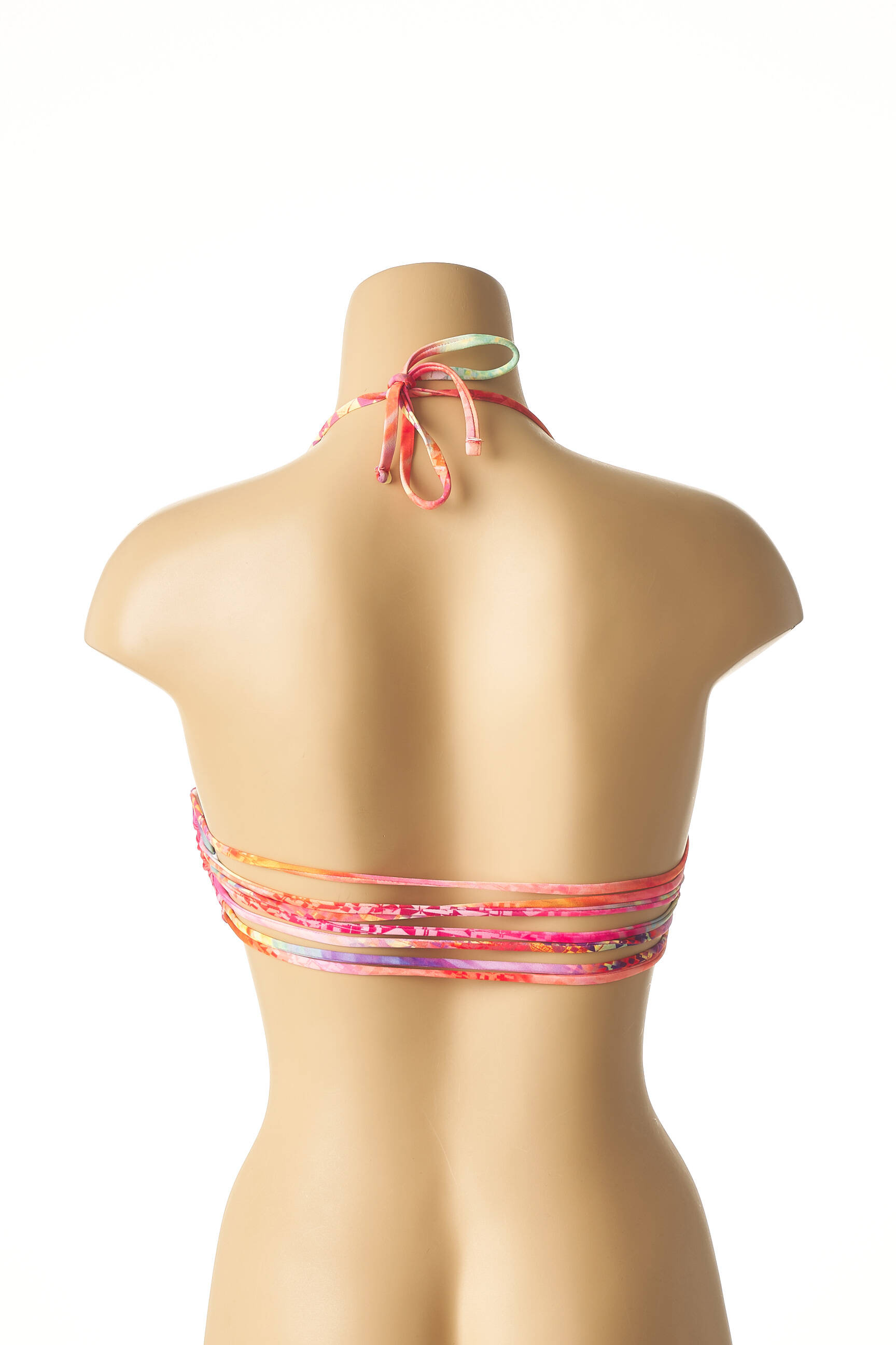 Maudymosi viršūnė tamprumas push-up liemenėlė su aukštu palaikymu oranžinė MON PETIT BIKINI moteris