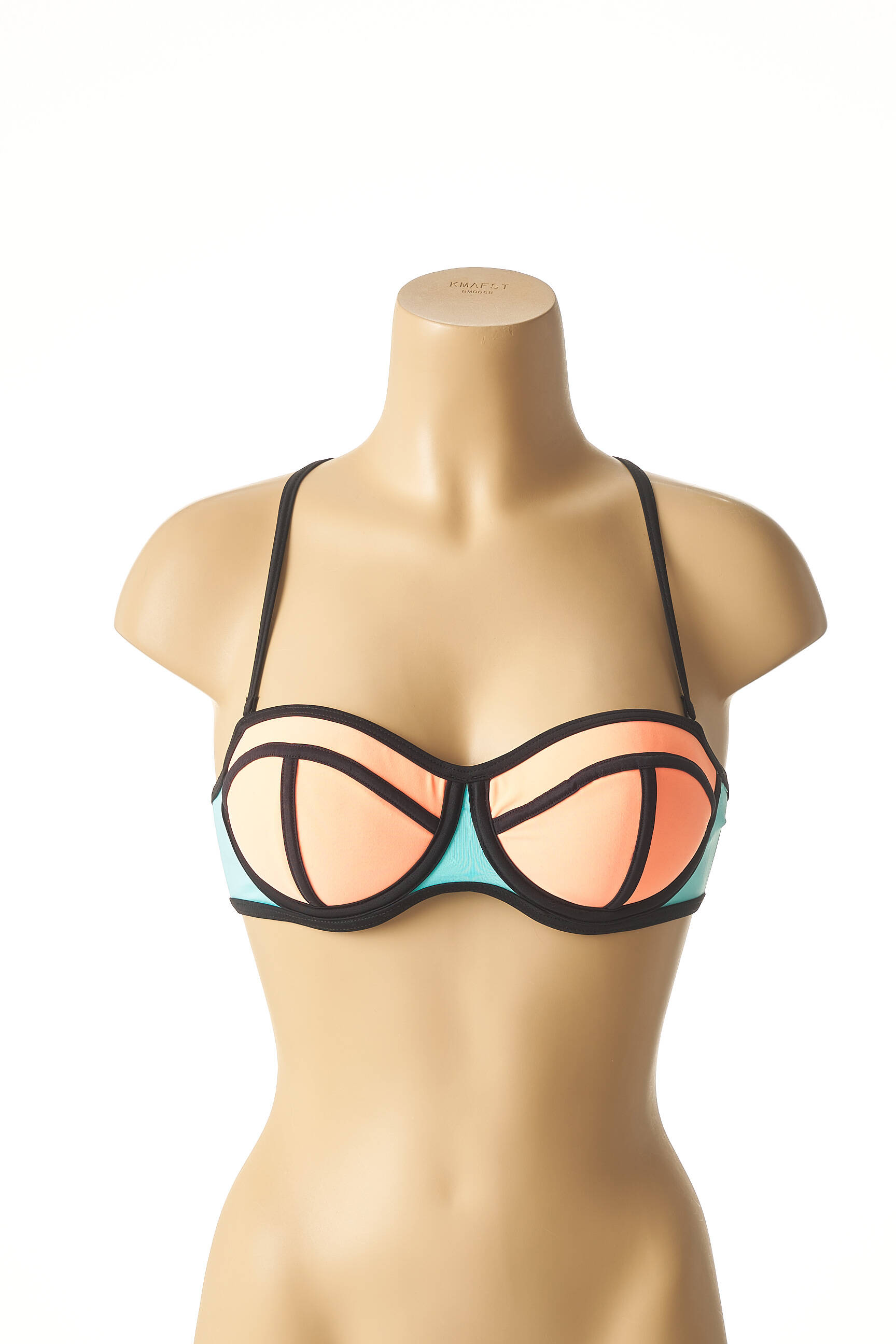 Maudymosi viršūnė tamprumas liemenėlė su išimamu putų paminkštinimu oranžinė MON PETIT BIKINI moteris