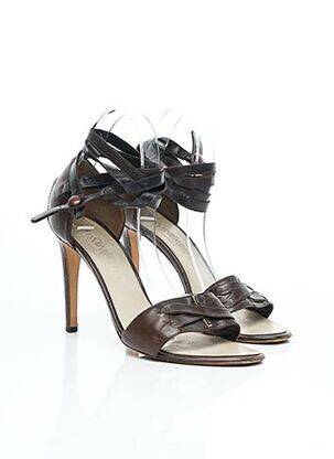 Sandalai/nu pėdos lygus medžiaga 10 cm ir daugiau aukštakulniai rudas YVES SAINT LAURENT moteris