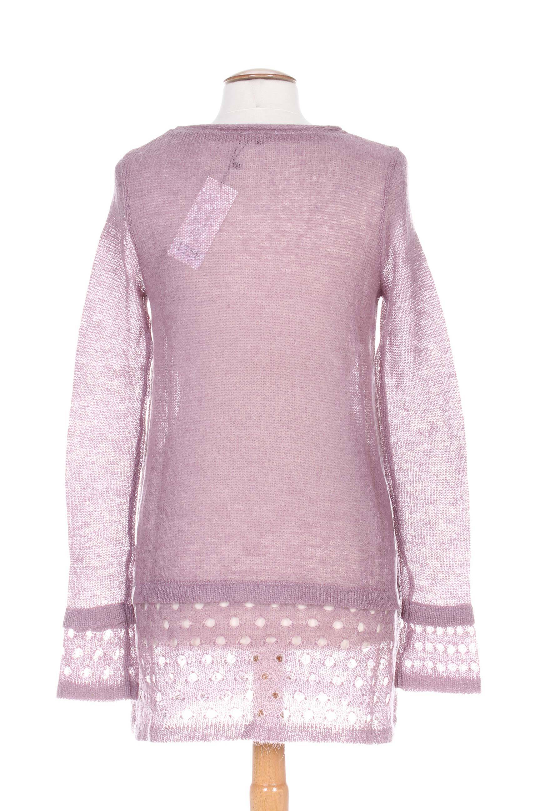 Tunikinis megztinis apvalus kaklas ilgos rankovės violetinis G!OZE moteris