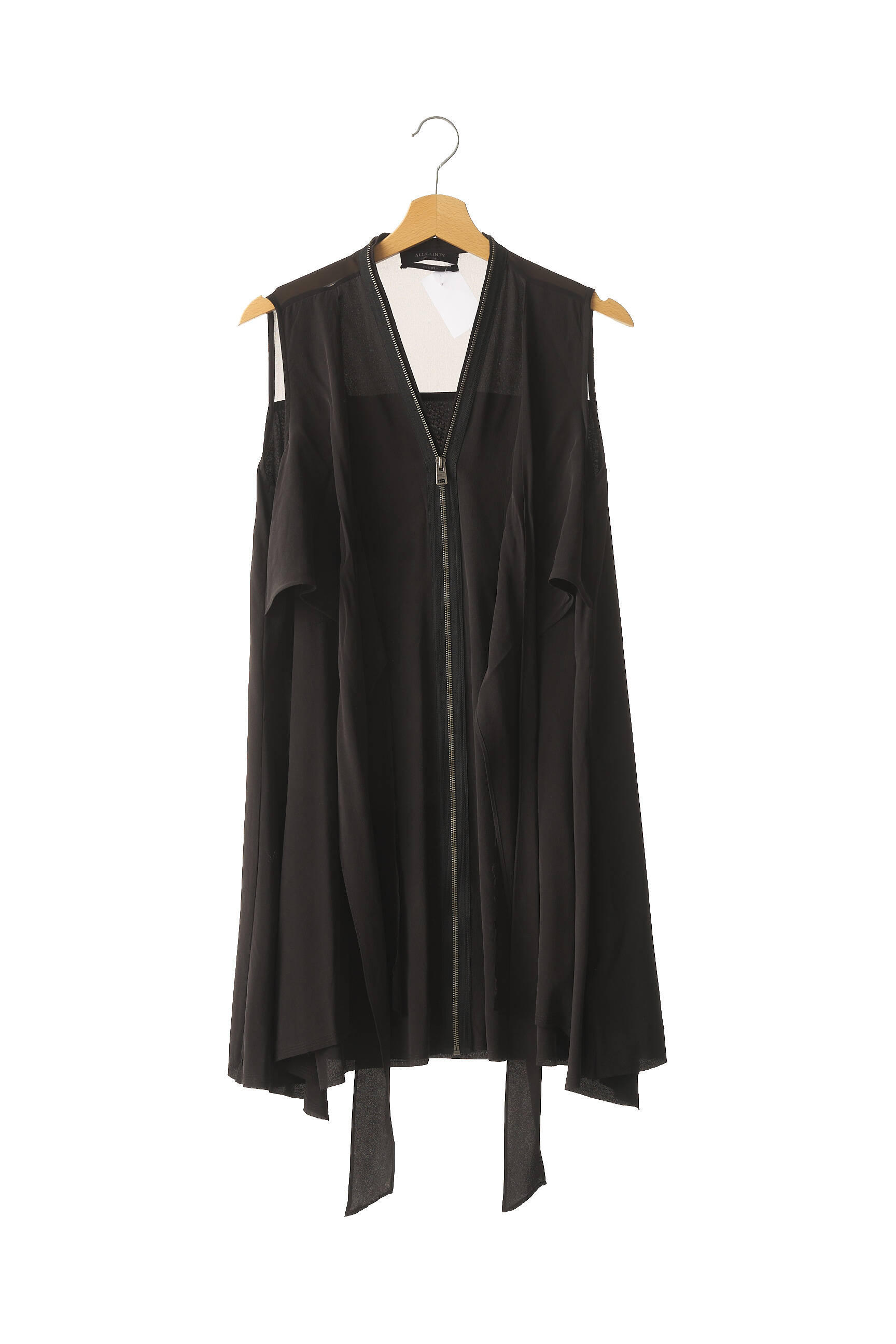 Pusilgių suknelė sklandi forma be rankų juodas ALLSAINTS moteris