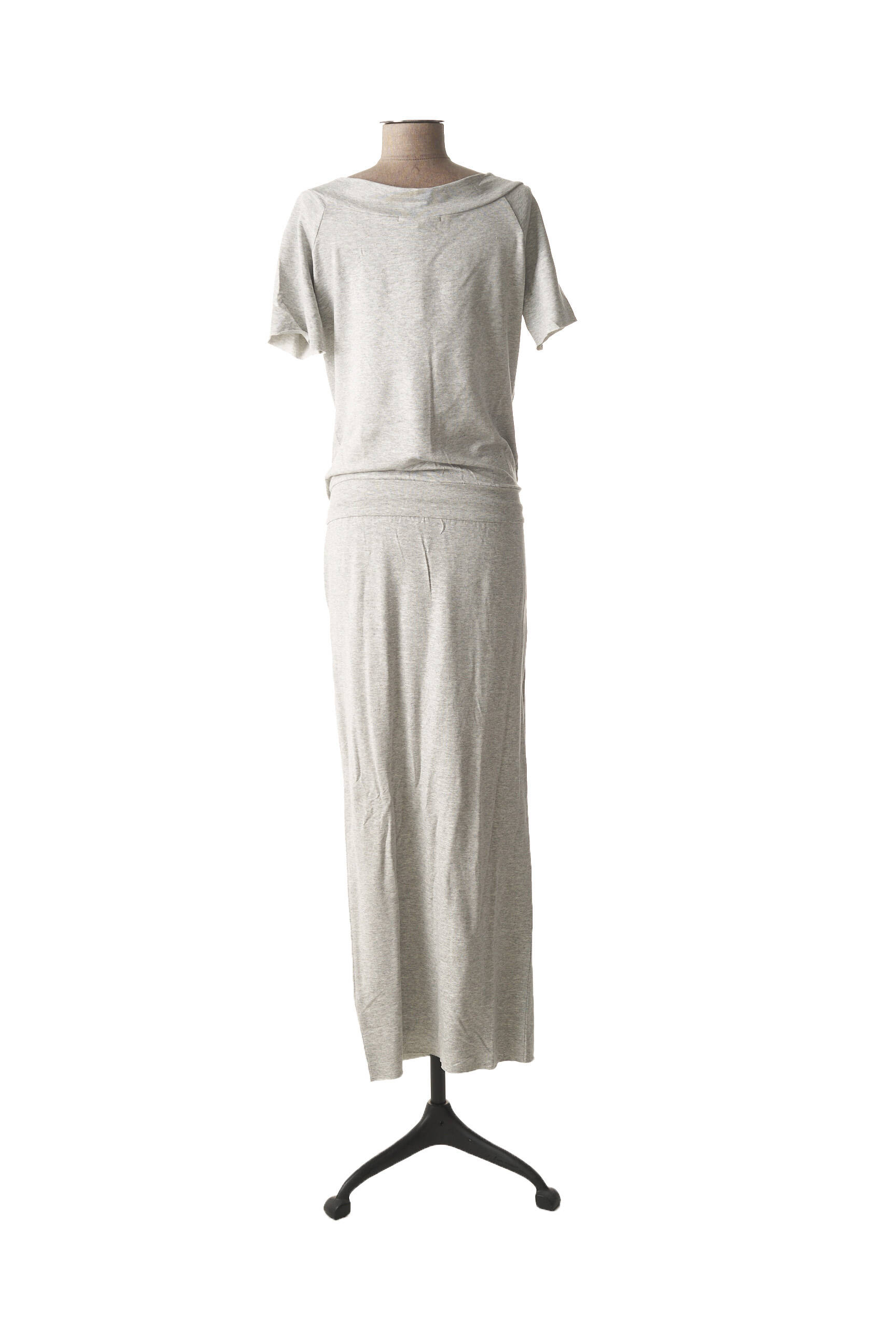 Nėštumo suknelė tamprumas pilka 9 FASHION moteris