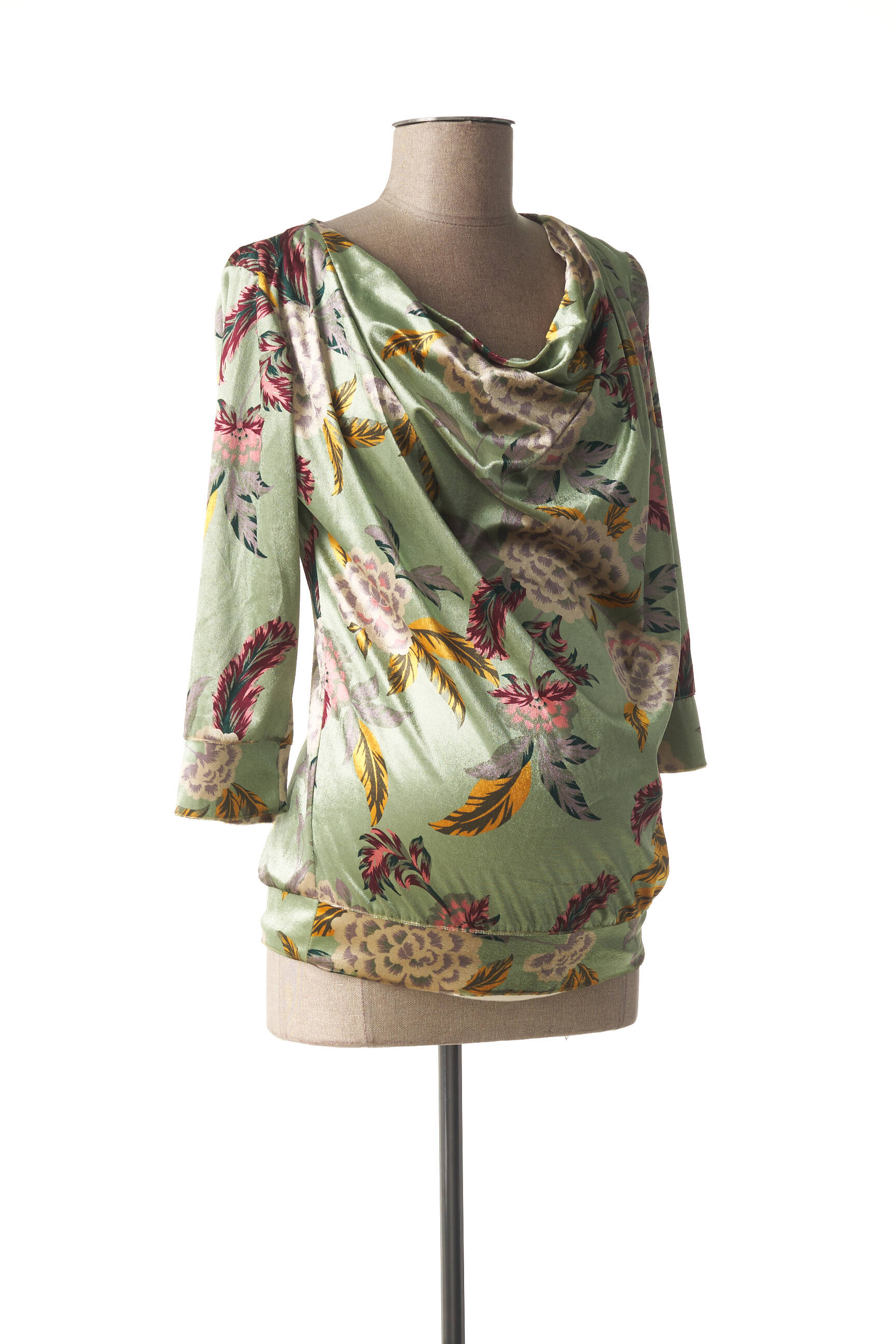 Nėštumo marškiniai bordo kraštų apdaila žalias FRAGILE moteris
