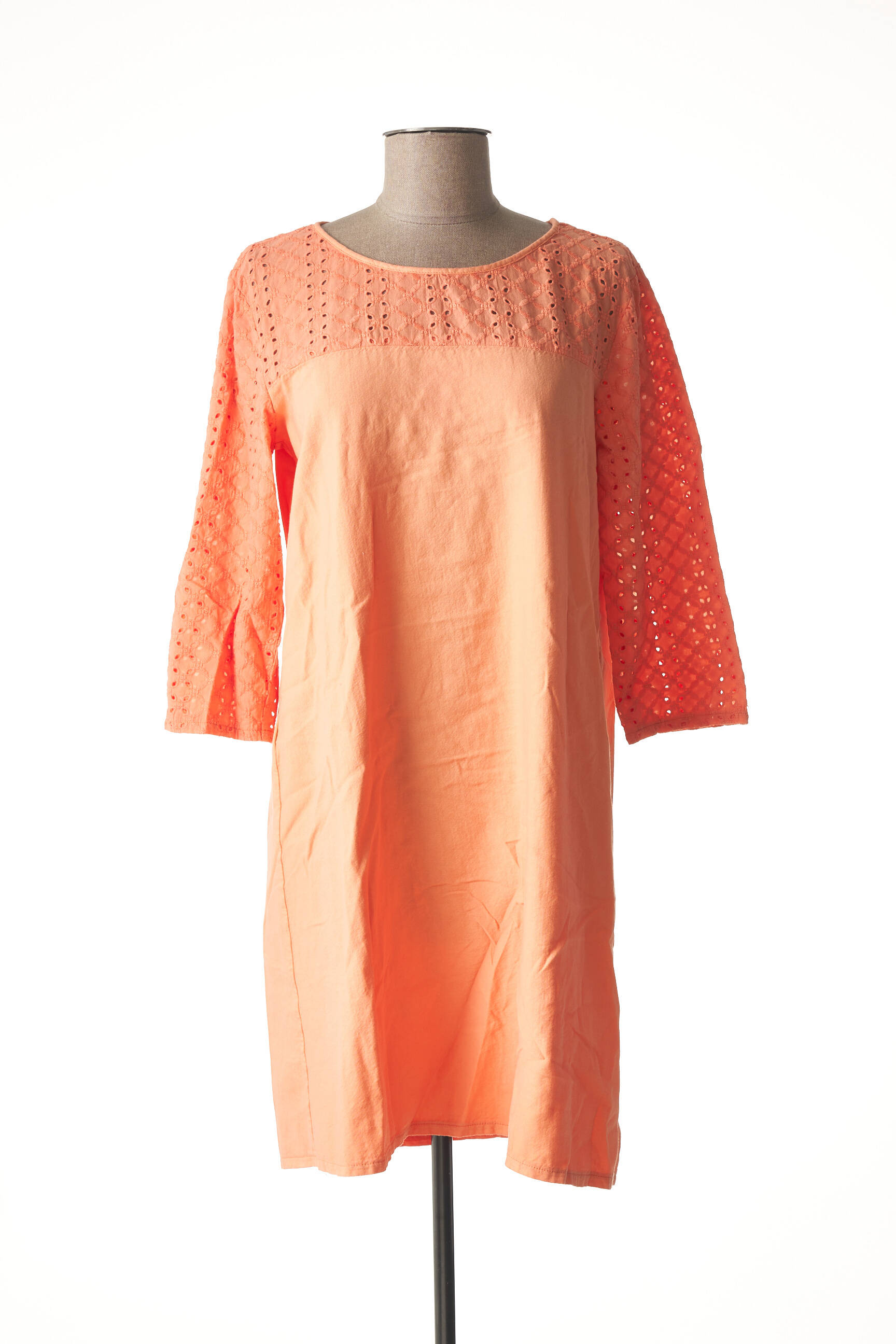 Pusilgių suknelė 3/4 rankovės 3/4 rankovės oranžinė DENIM &DRESS moteris