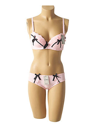 Lingerie rinkinys reguliuojamos elastinės petnešos rožinė LUNNA moteris