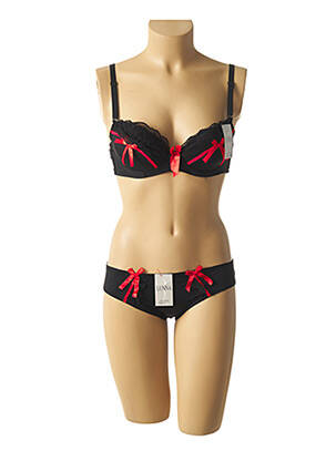 Lingerie rinkinys reguliuojamos elastinės petnešos juodas LUNNA moteris