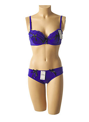 Lingerie rinkinys reguliuojamos elastinės petnešos mėlyna LUNNA moteris