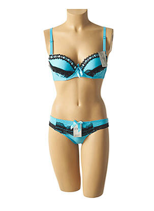 Lingerie rinkinys metalizuotas audinys mėlyna LUNNA moteris