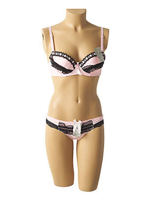 Lingerie rinkinys metalizuotas audinys rožinė LUNNA moteris