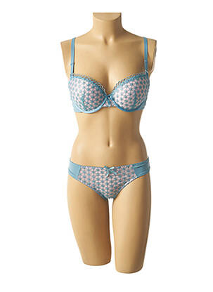 Lingerie rinkinys metalizuotas audinys mėlyna HANA moteris