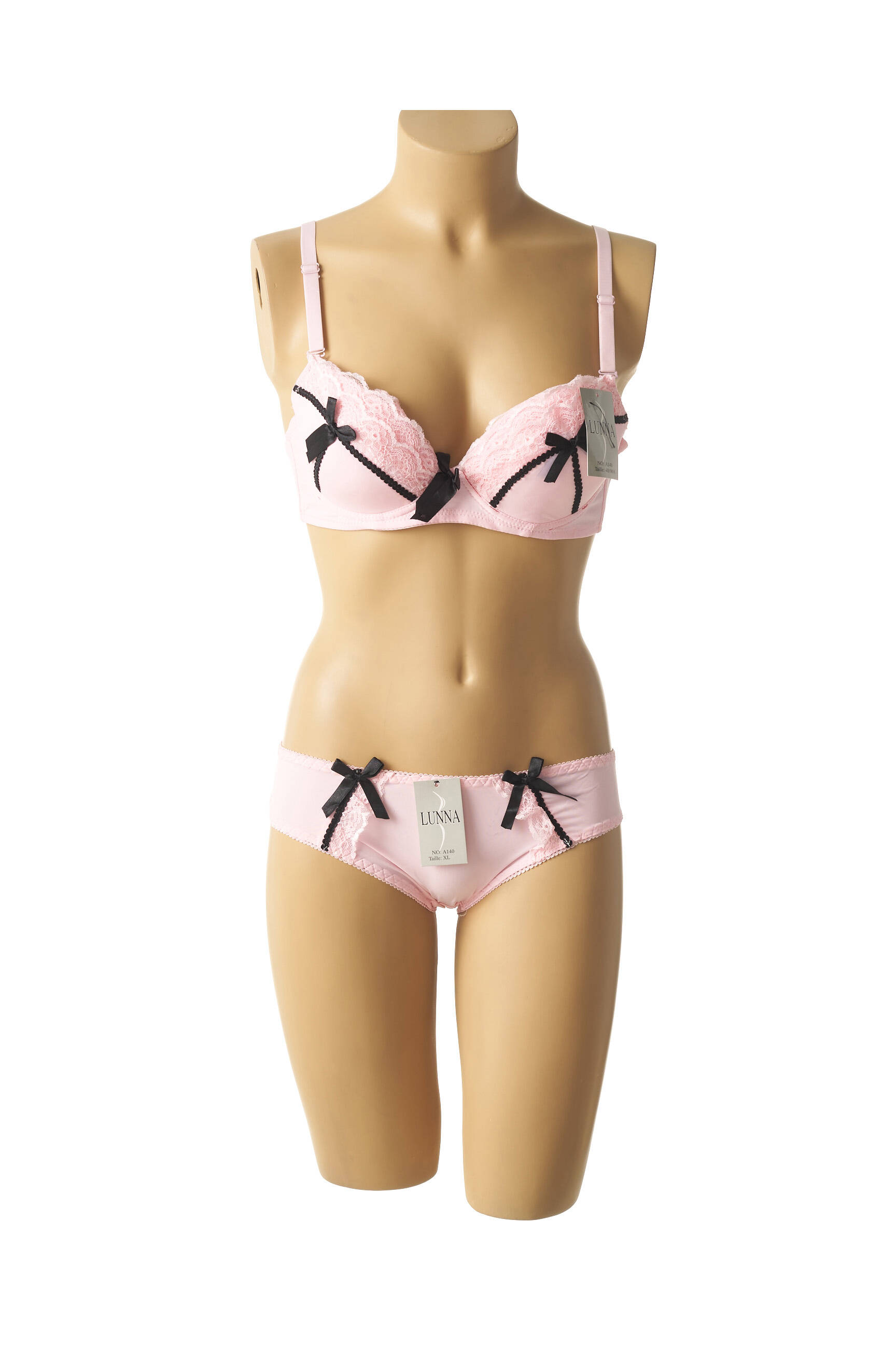 Lingerie rinkinys reguliuojamos elastinės petnešos rožinė LUNNA moteris