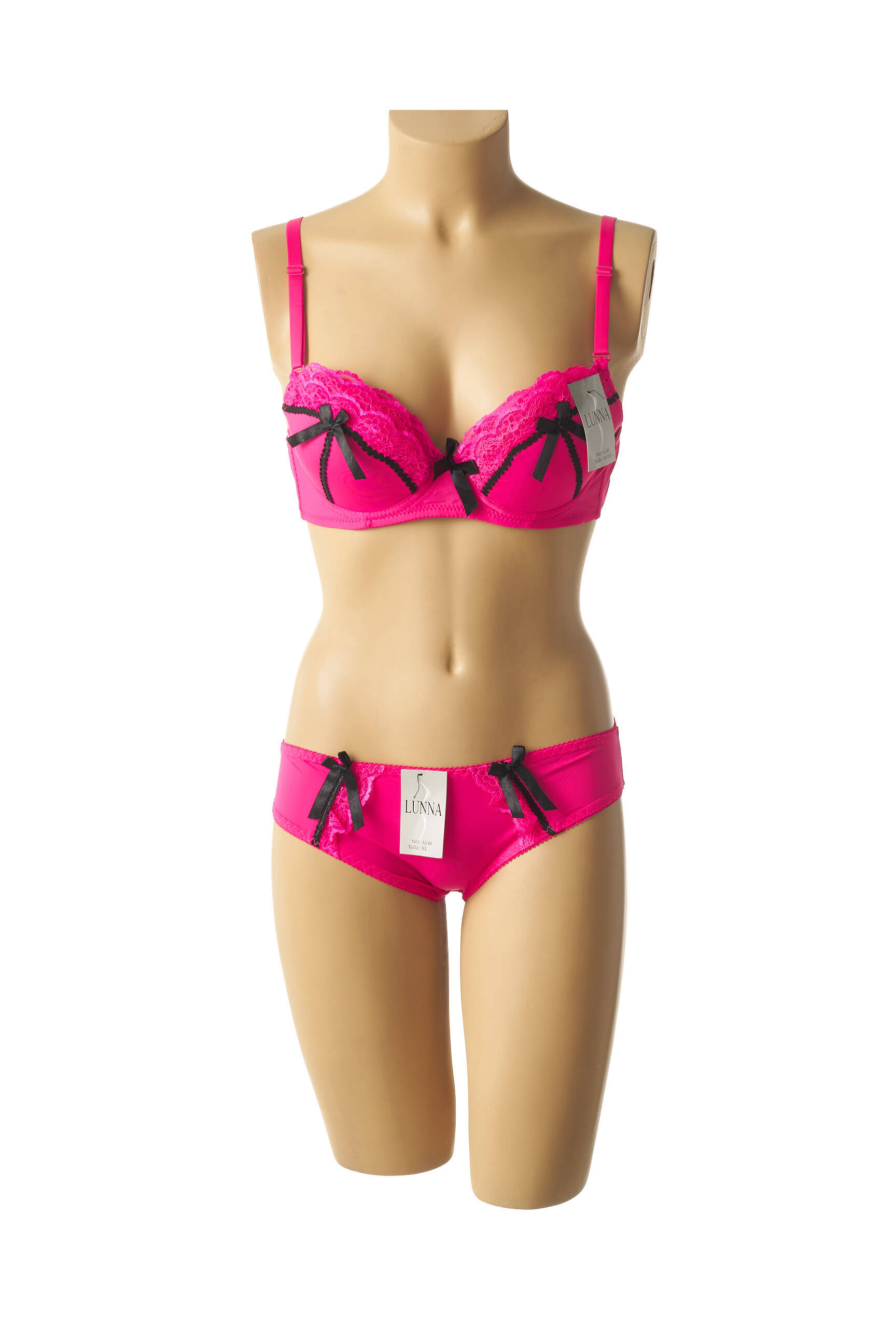 Lingerie rinkinys reguliuojamos elastinės petnešos rožinė LUNNA moteris