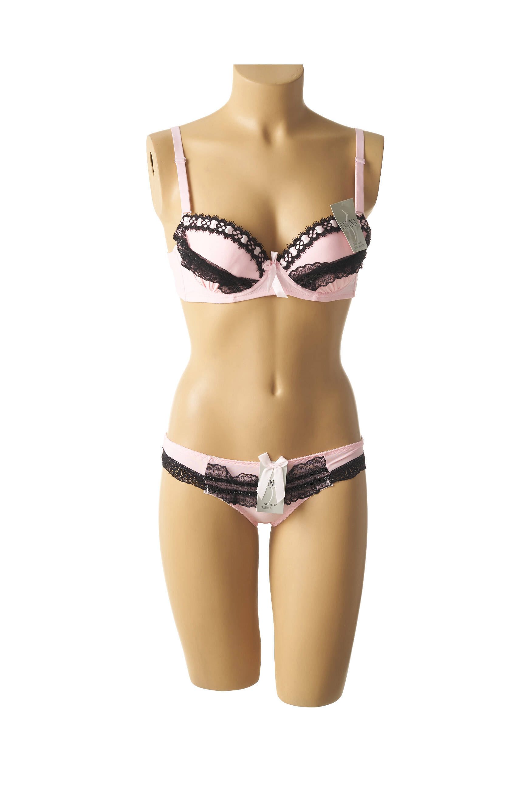 Lingerie rinkinys metalizuotas audinys rožinė LUNNA moteris