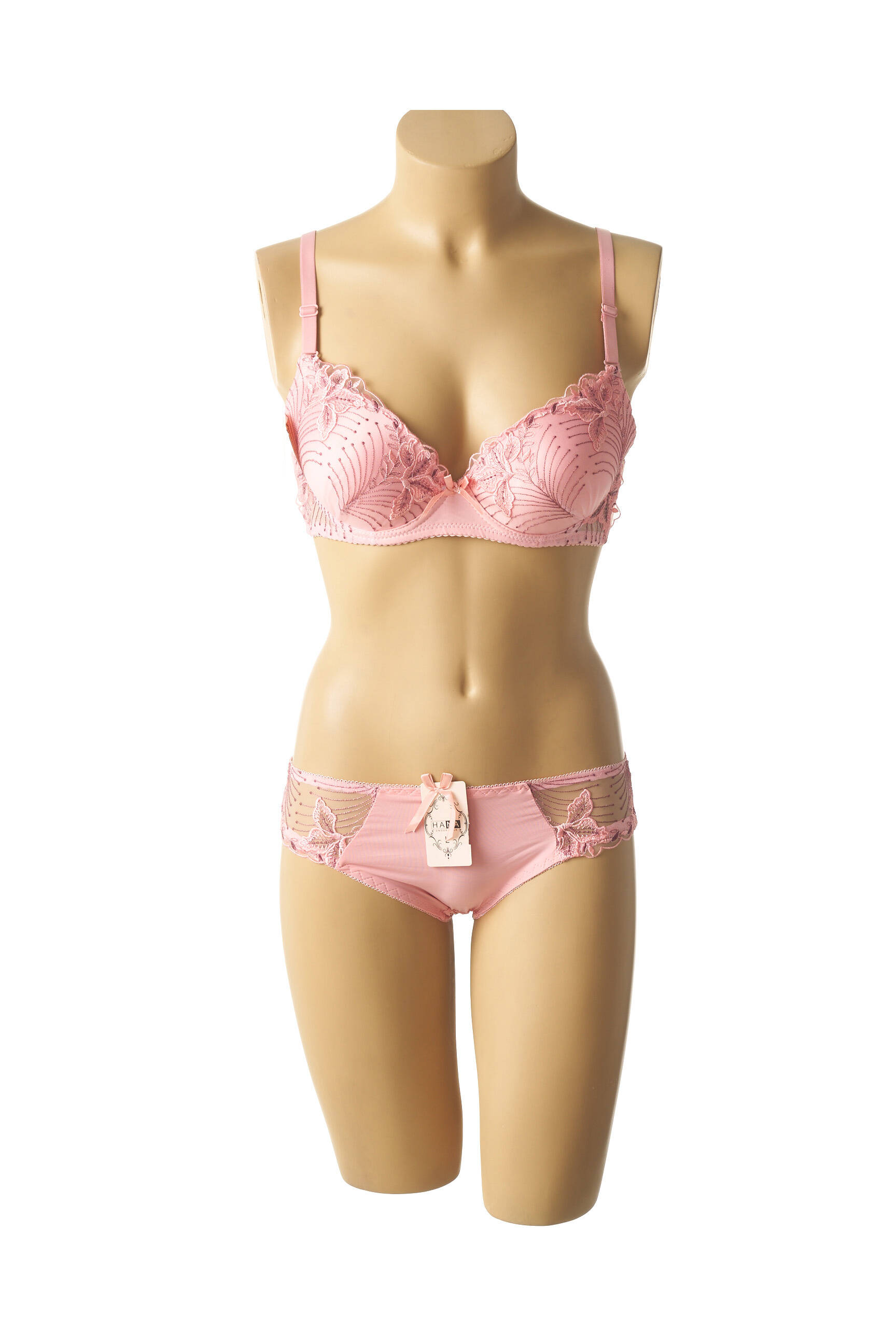 Lingerie rinkinys reguliuojamos elastinės petnešos rožinė HANA moteris