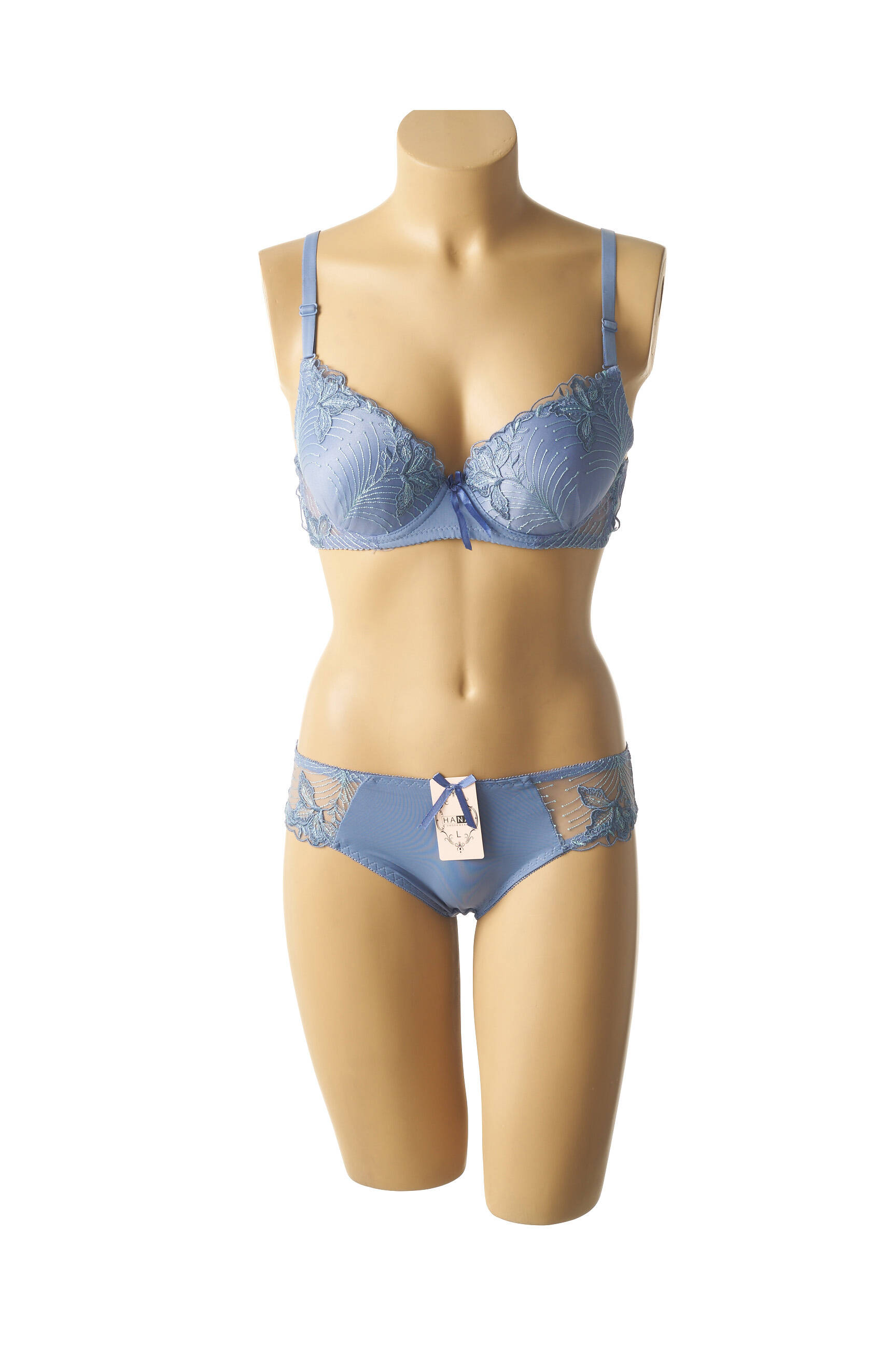 Lingerie rinkinys reguliuojamos elastinės petnešos mėlyna HANA moteris