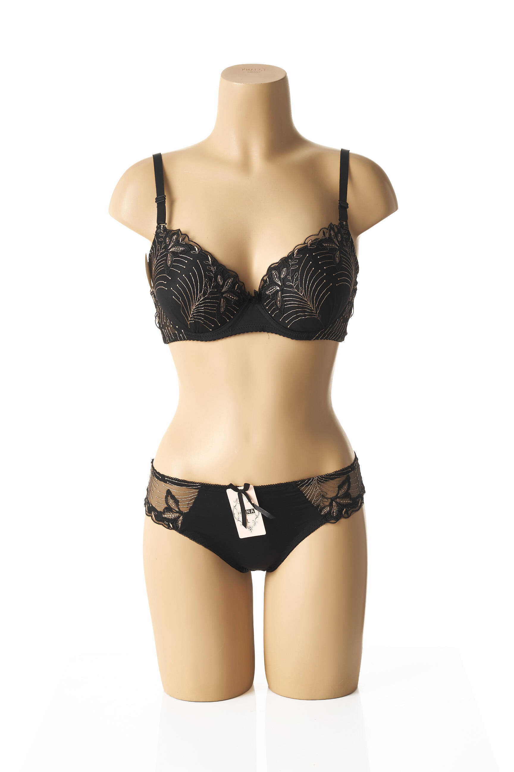 Lingerie rinkinys reguliuojamos elastinės petnešos juodas HANA moteris