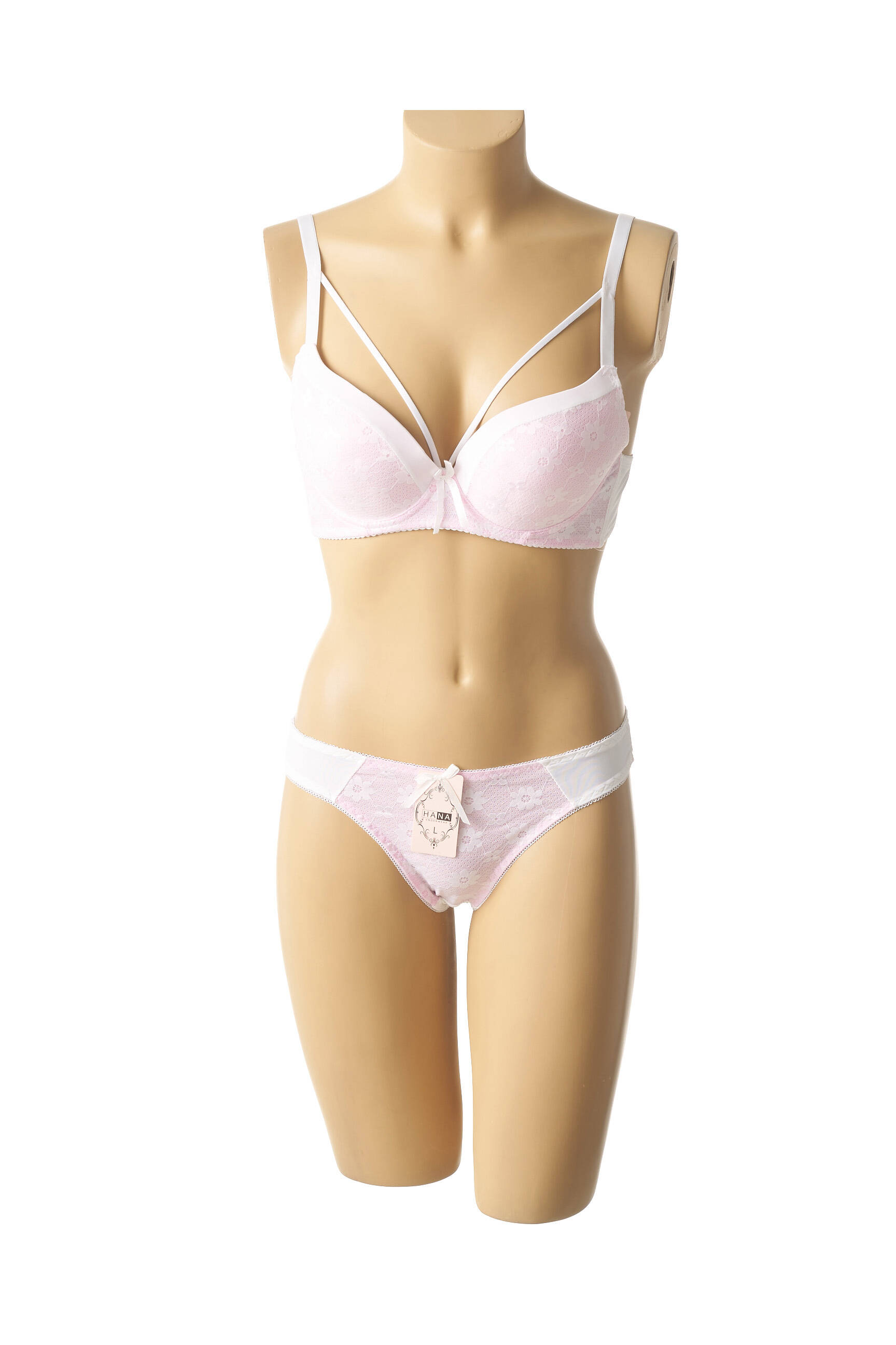 Lingerie rinkinys nėrinių audimas rožinė HANA moteris
