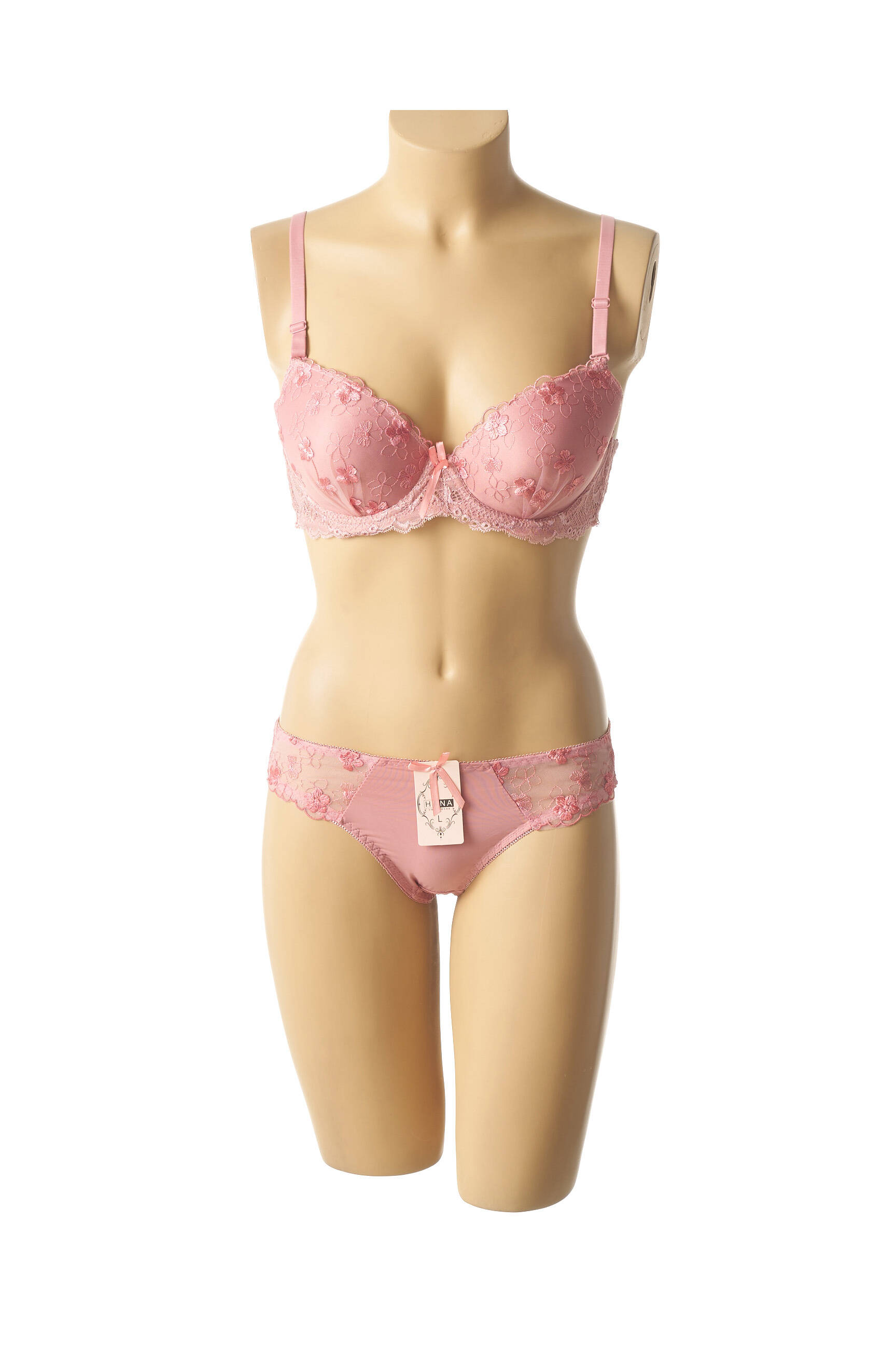 Lingerie rinkinys reguliuojamos elastinės petnešos rožinė HANA moteris
