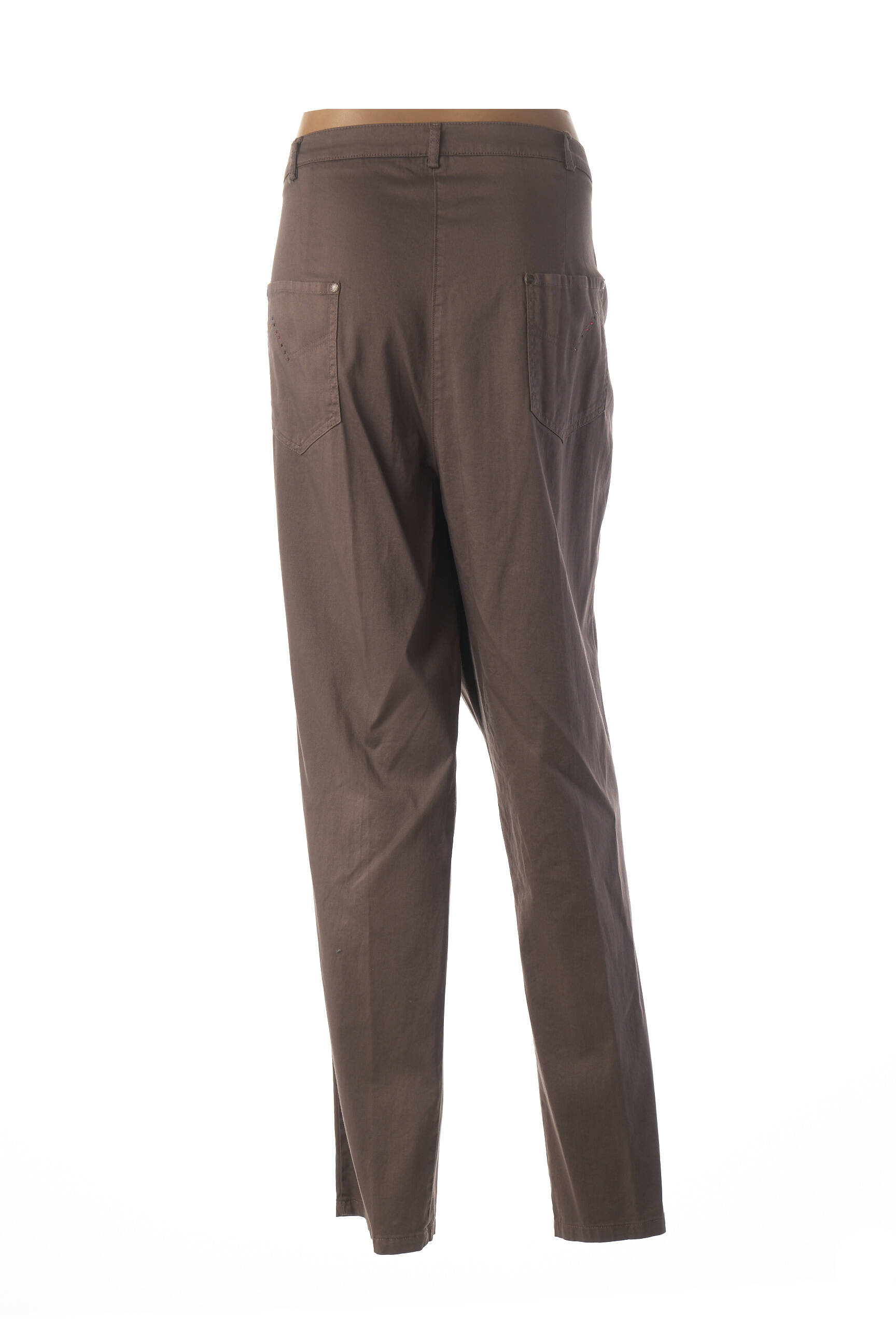 Pantalon siuvinėjimas su klinčiais normala dydis pilka FRANCE RIVOIRE moteris