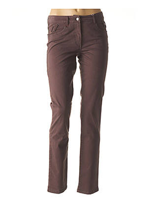 Pantalon tiesi kirpimas maža dydžio violetinis FLEUR DE SEL moteris