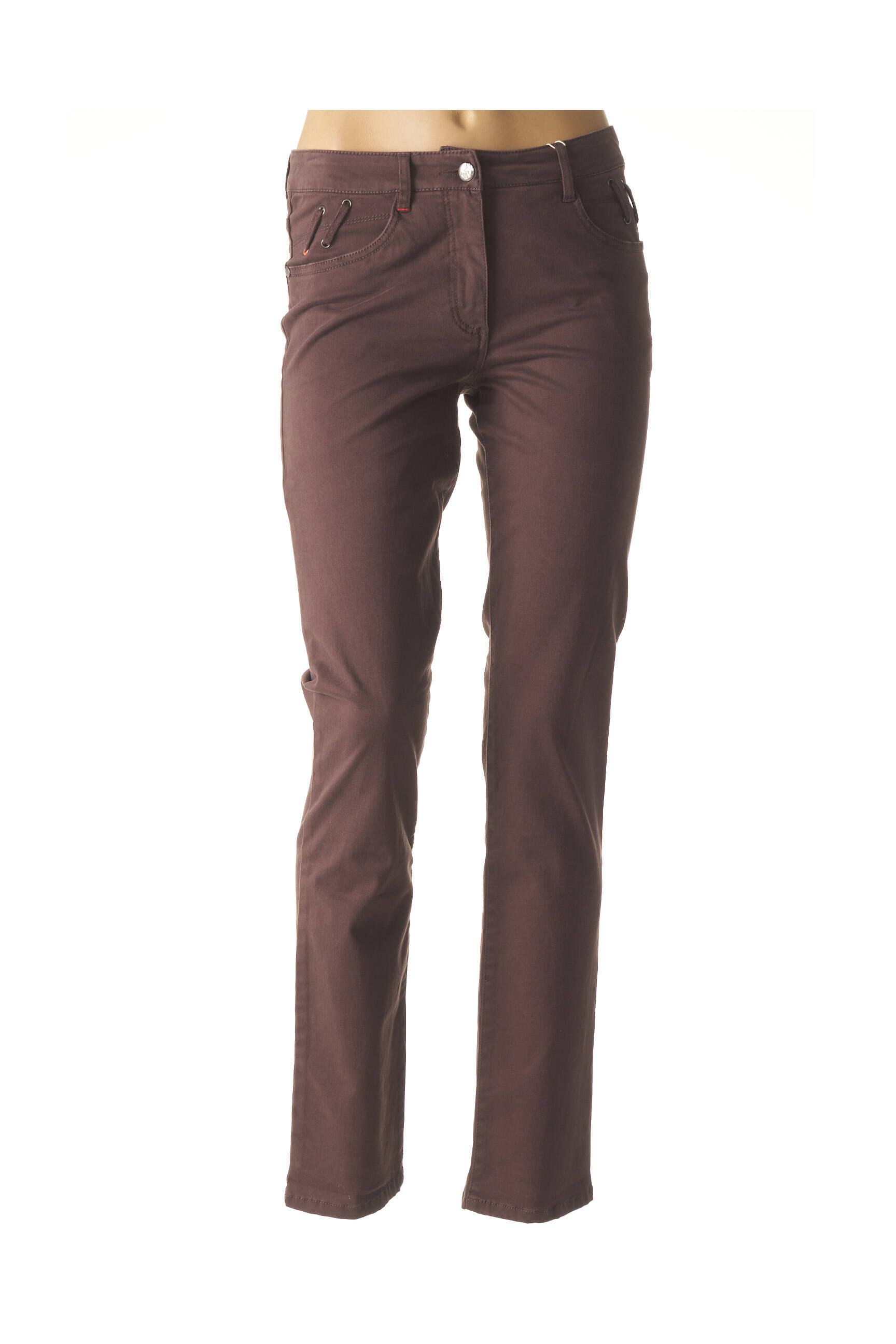 Pantalon tiesi kirpimas maža dydžio violetinis FLEUR DE SEL moteris