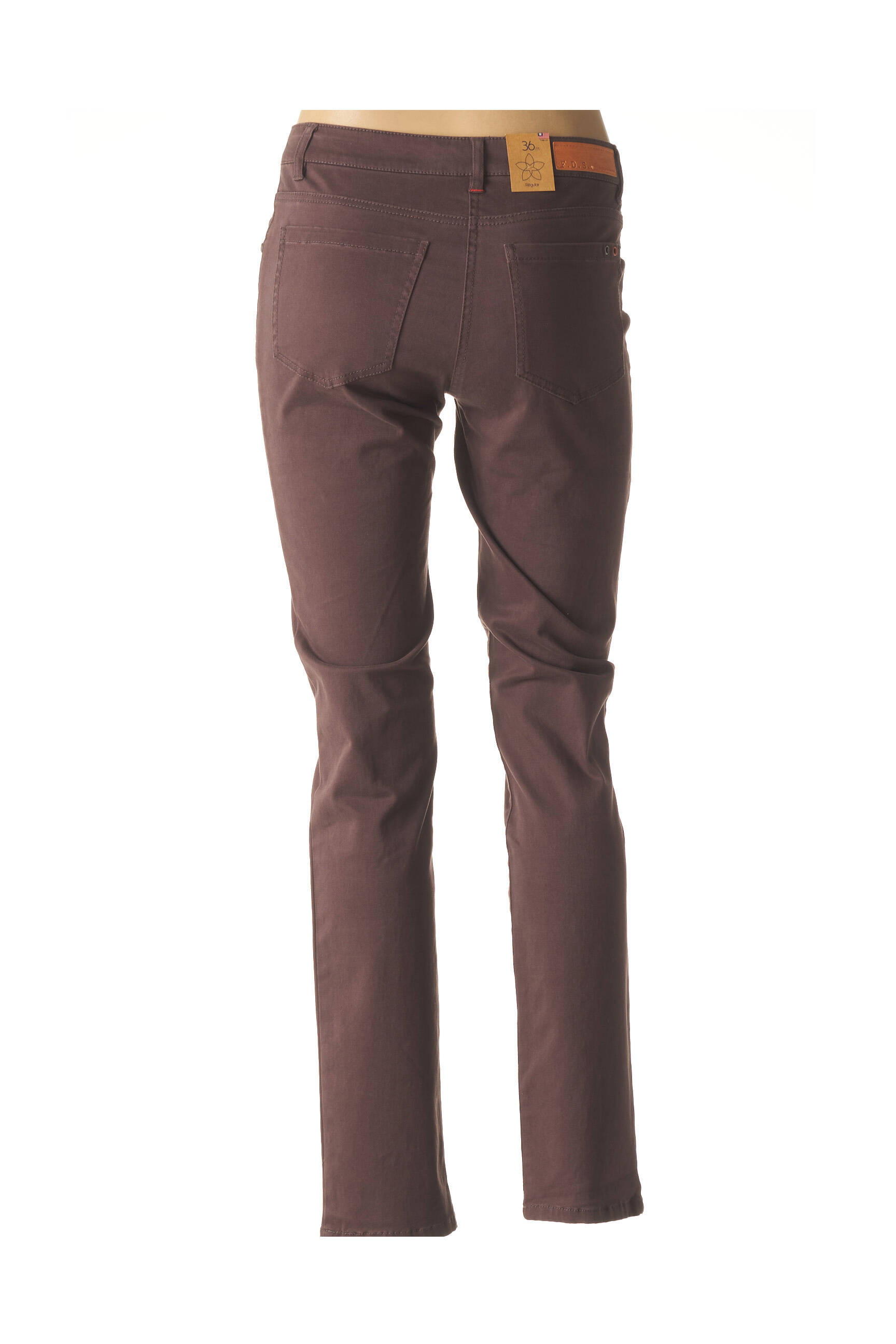 Pantalon tiesi kirpimas maža dydžio violetinis FLEUR DE SEL moteris