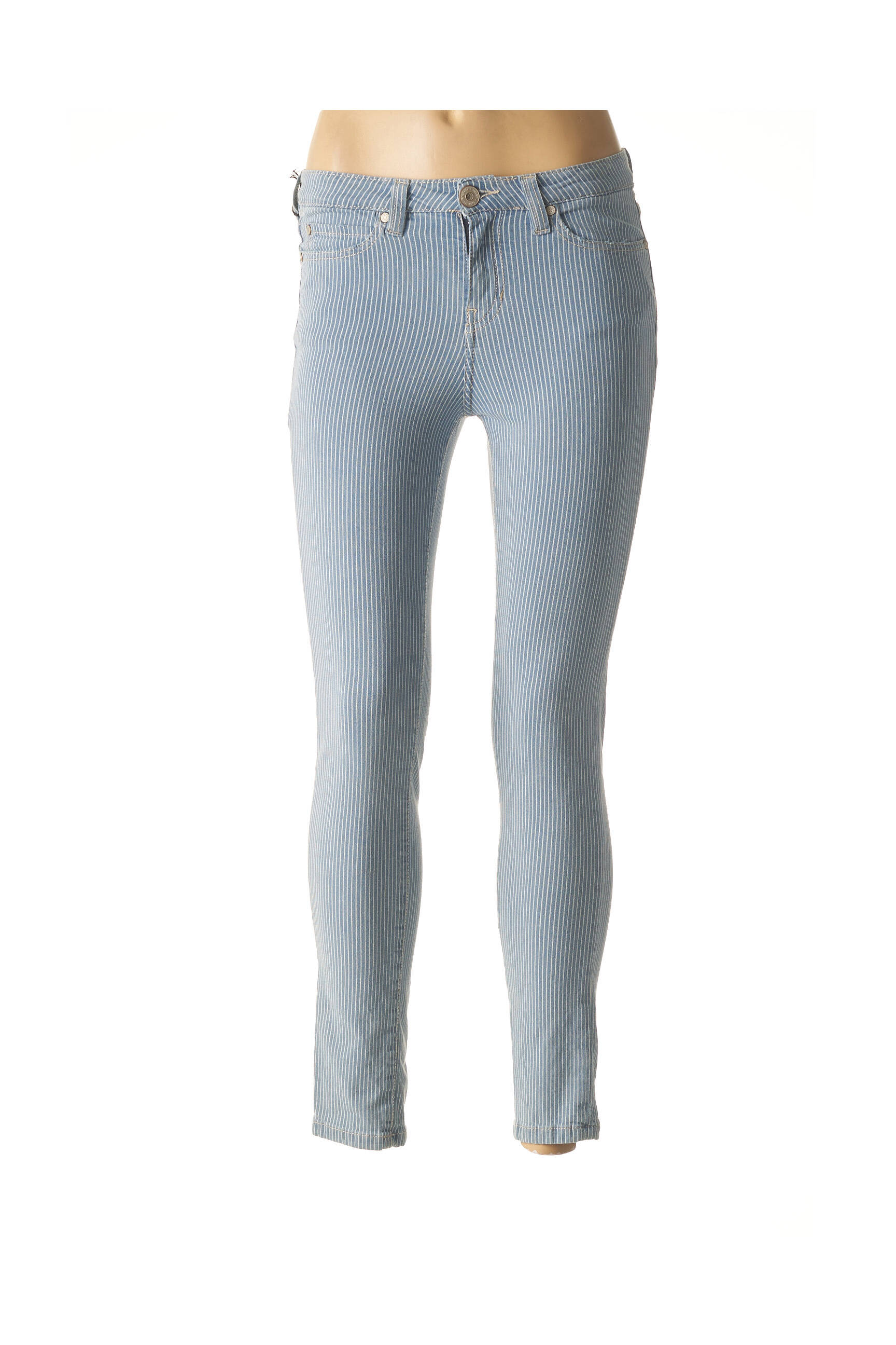 Pantalon siuvinėjimas su klinčiais maža dydžio mėlyna DENIM STUDIO moteris