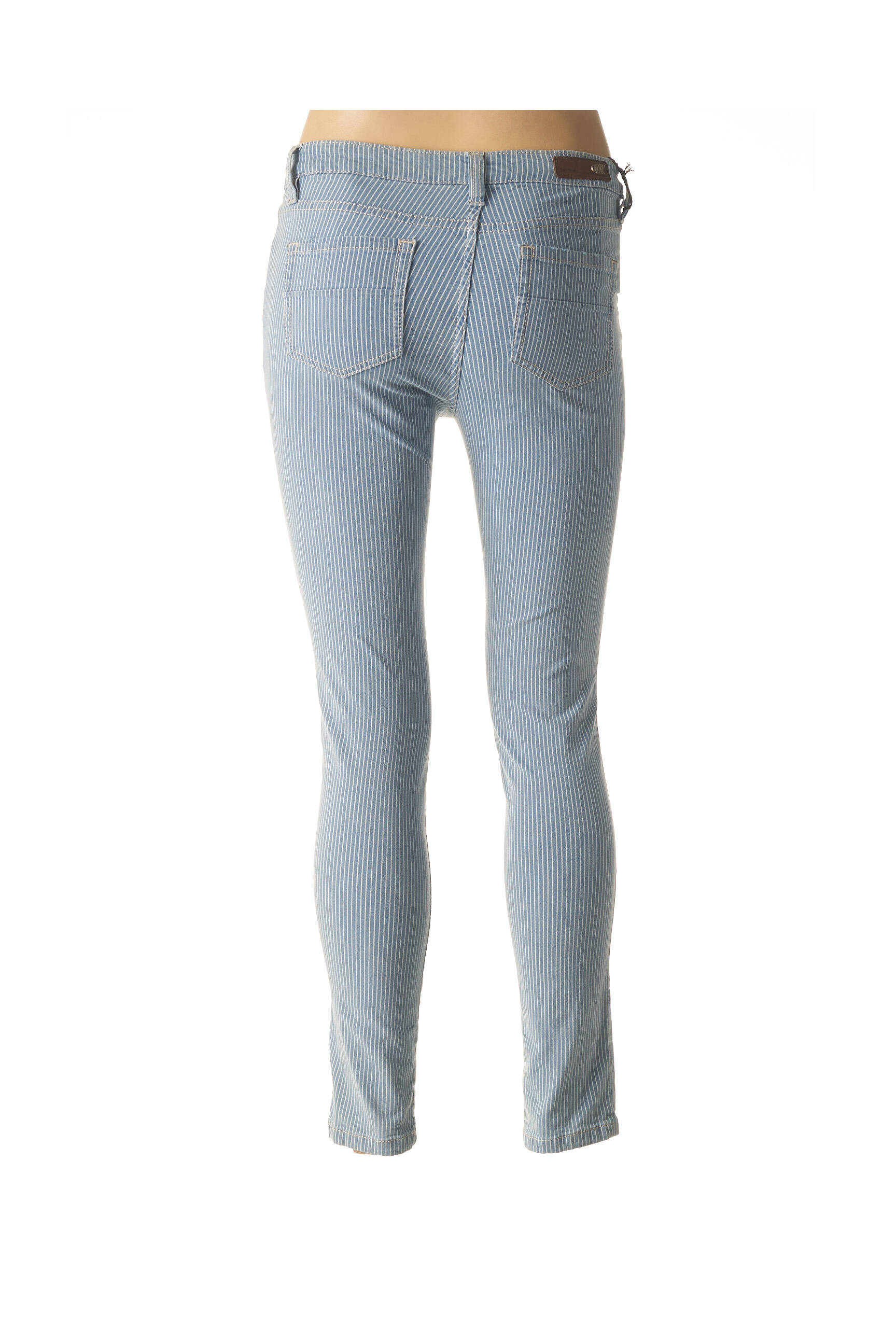 Pantalon siuvinėjimas su klinčiais maža dydžio mėlyna DENIM STUDIO moteris