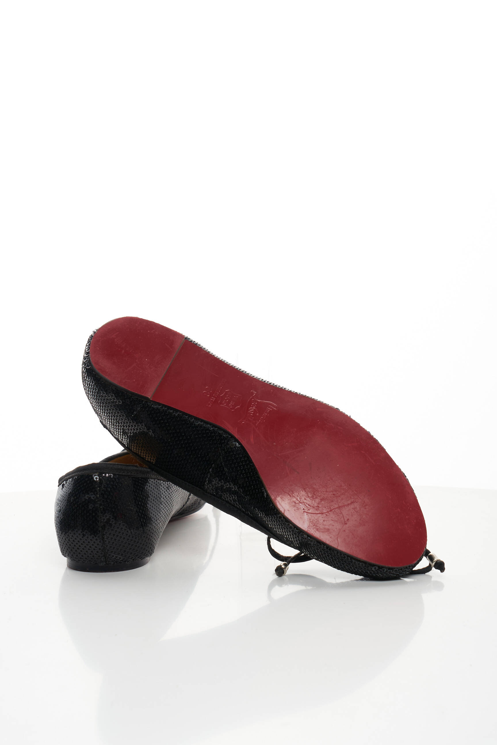 Balerinos plokščias kulnas iki 3 cm juodas LOUBOUTIN moteris