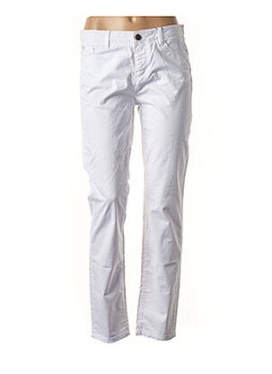 Pantalon tiesi kirpimas maža dydžio baltas MAYJUNE moteris