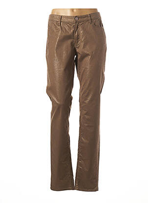 Pantalon tiesi kirpimas normala dydis rudas CKS moteris