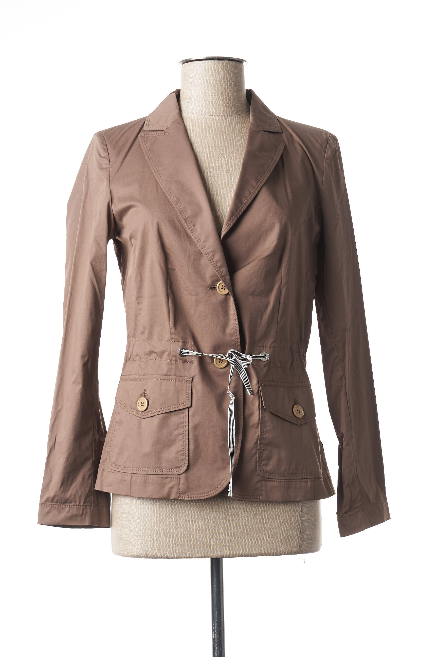 Kasdienis švarkas kraštas su apykakle rudas MARINA YACHTING moteris