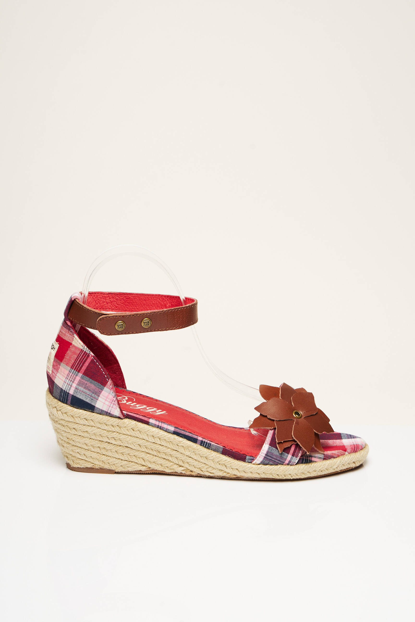 Espadrilės atvira pabaiga kulnas nuo 4 iki 6 cm raudona BUGGY moteris