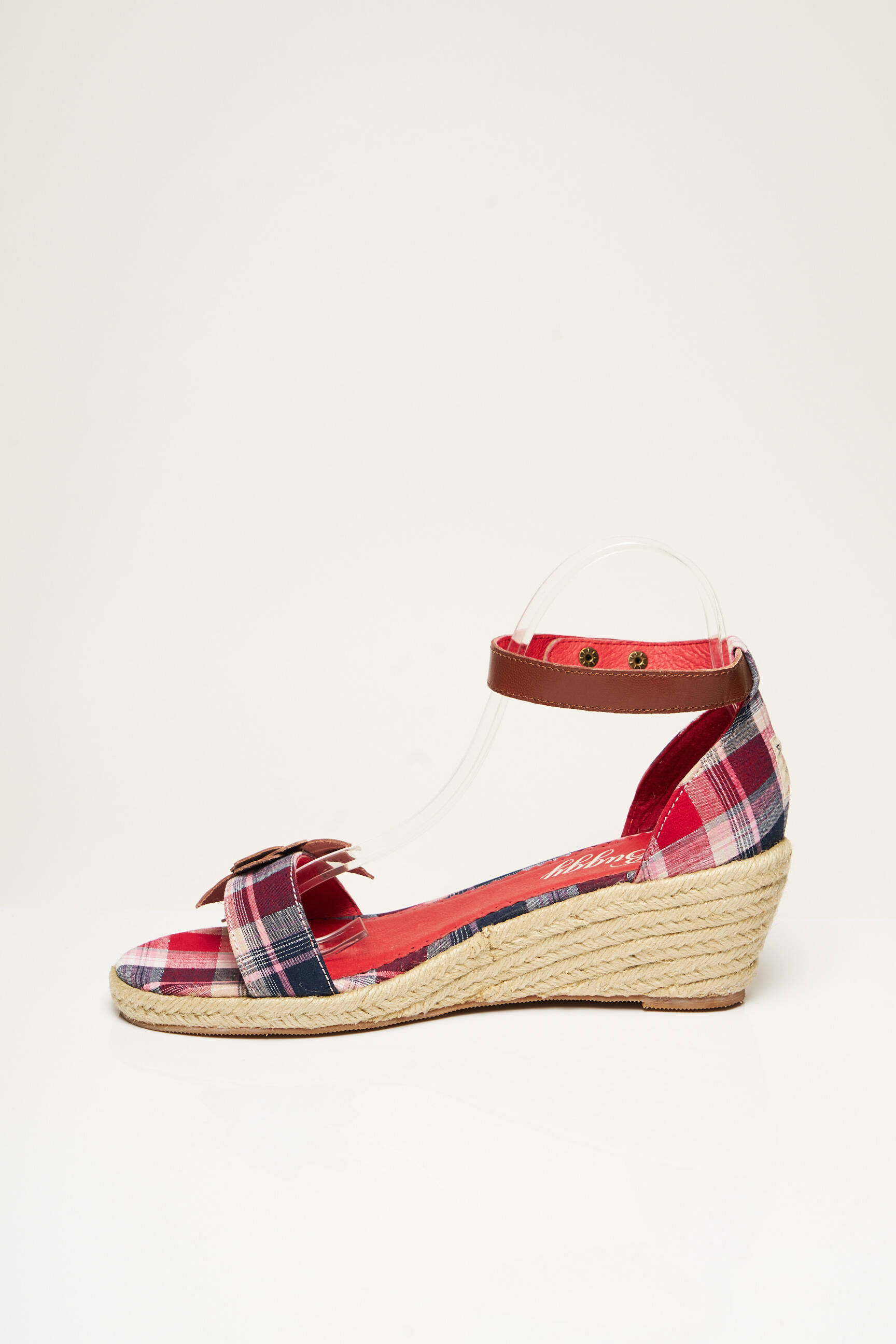 Espadrilės atvira pabaiga kulnas nuo 4 iki 6 cm raudona BUGGY moteris