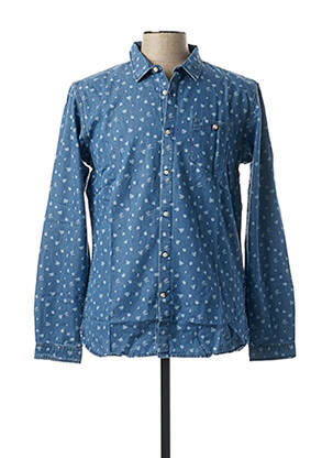 Ilgomis rankovėmis marškinys mėlyna KNOWLEDGE COTTON APPAREL vyras