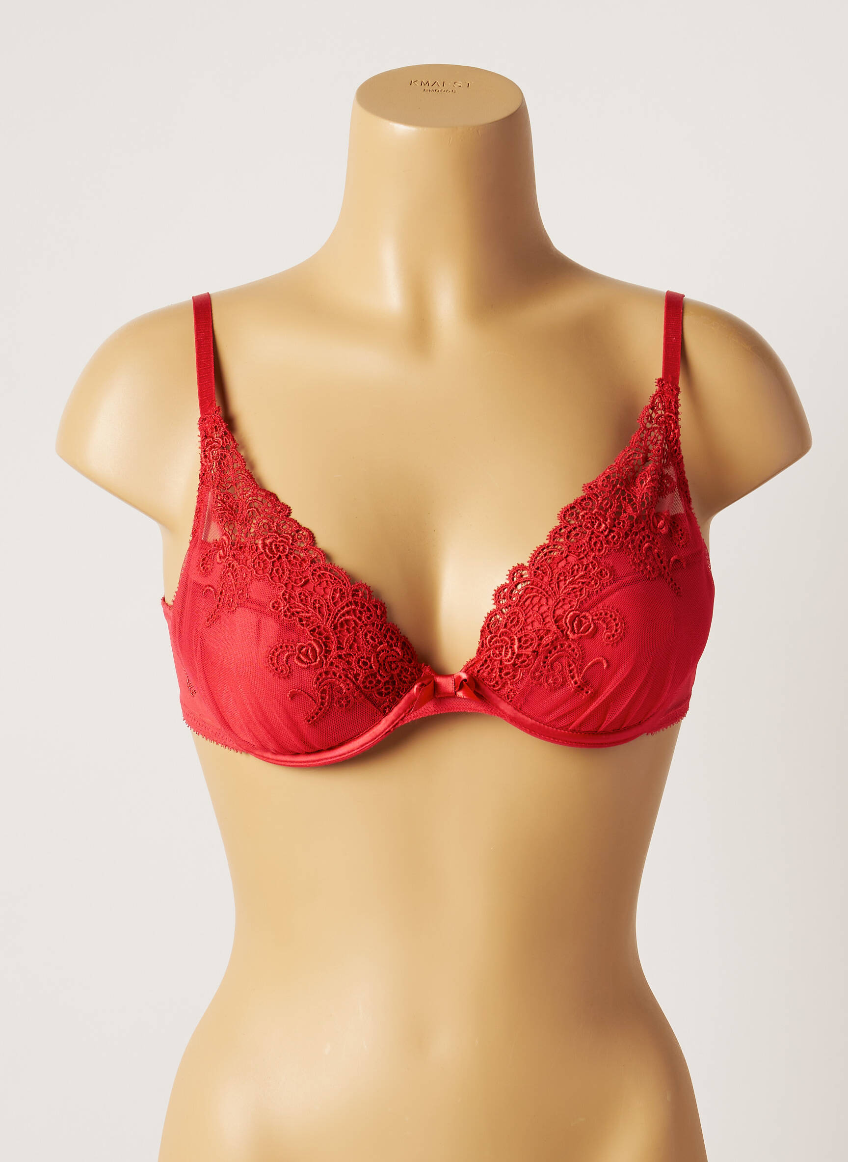 Liemenėlė push-up liemenėlė su aukštu palaikymu push-up liemenėlė su aukštu palaikymu raudona CHANTELLE moteris